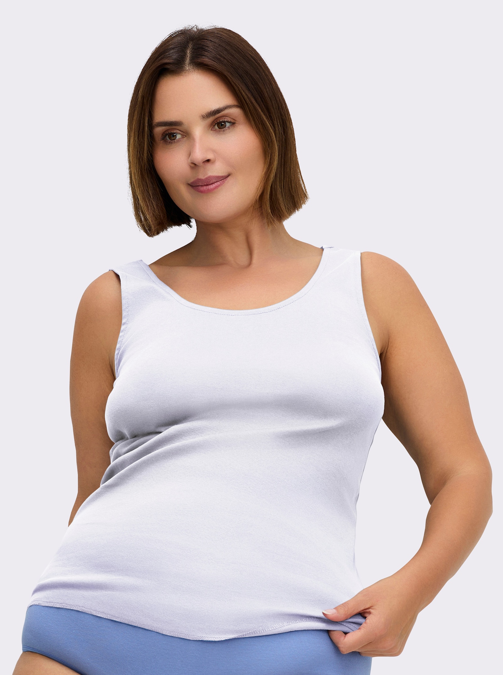 wäschepur Achseltop extralang - weiß