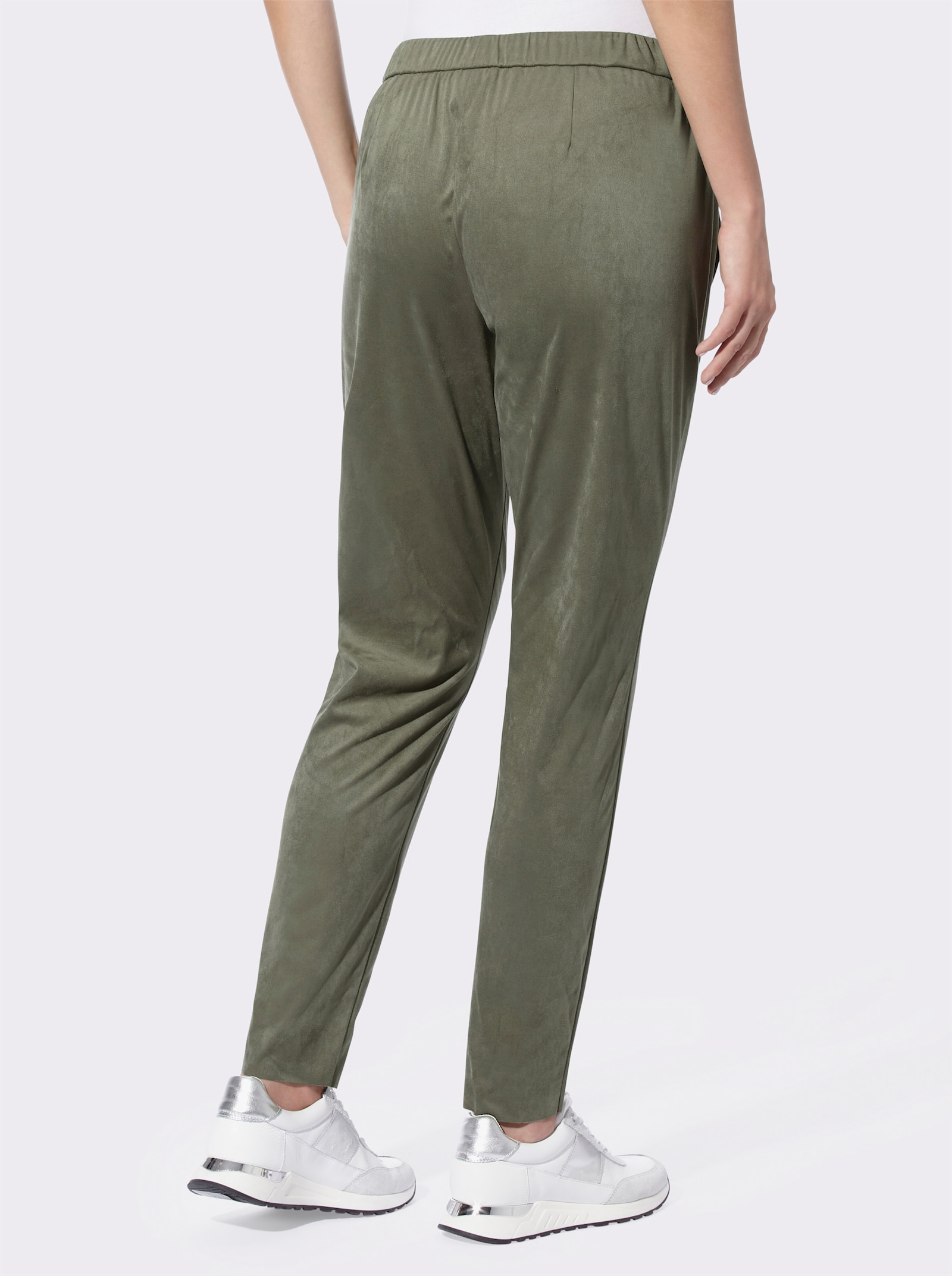 heine Jogg Pants in Wildleder-Optik - khaki