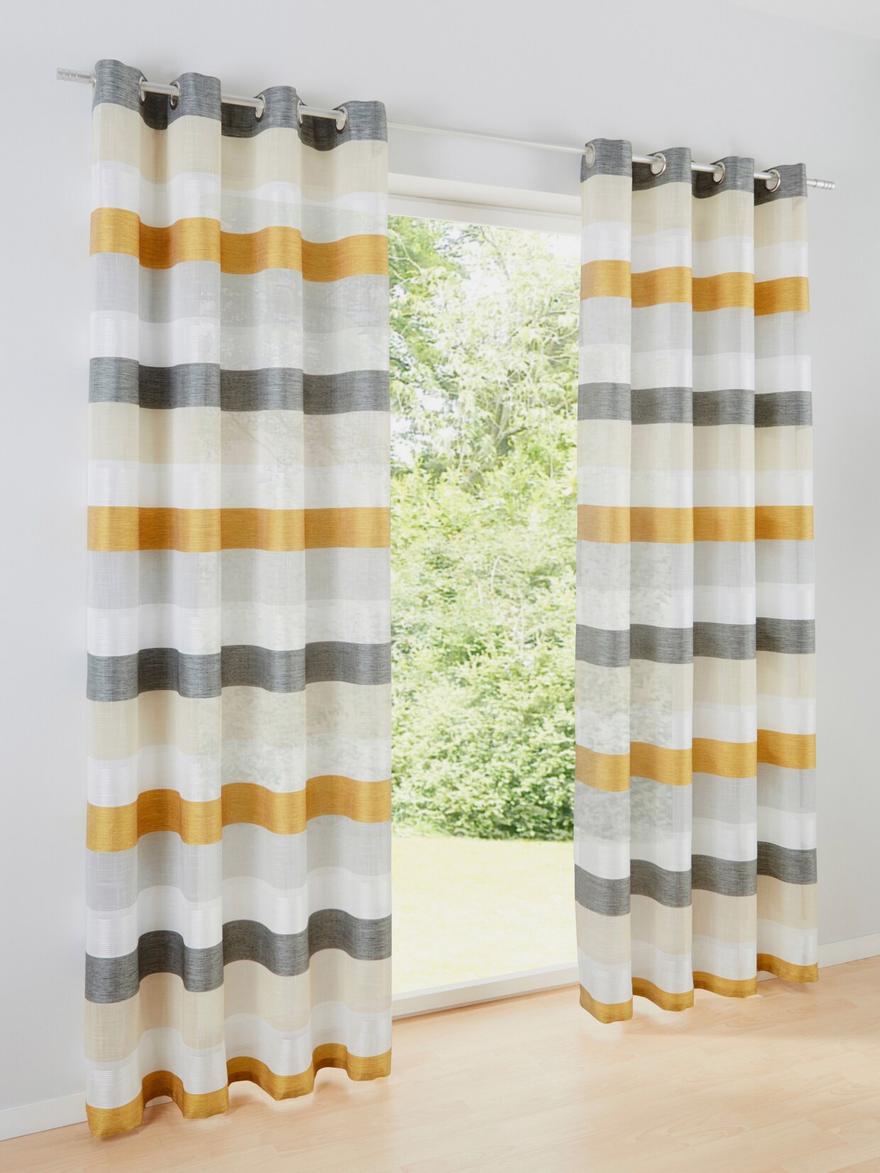 heine home Decor. vitrage - grijs/goudkleurig