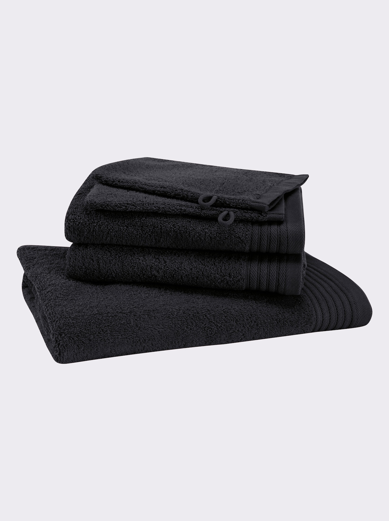 wäschepur Lot économique de 5 serviettes éponge - noir