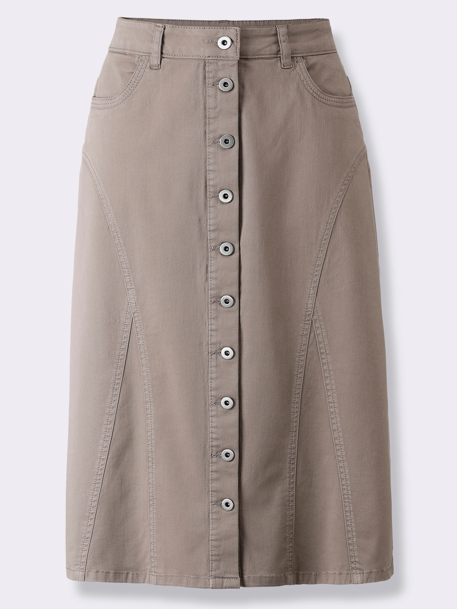 Jeansrok van stretchmateriaal - taupe