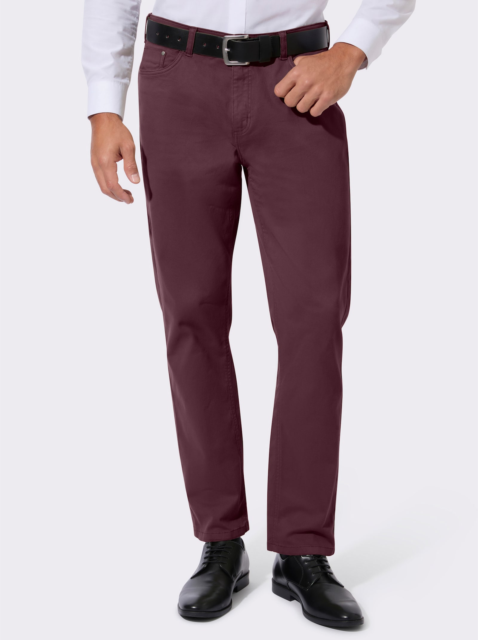 5-pocketjeans van twill - bordeaux