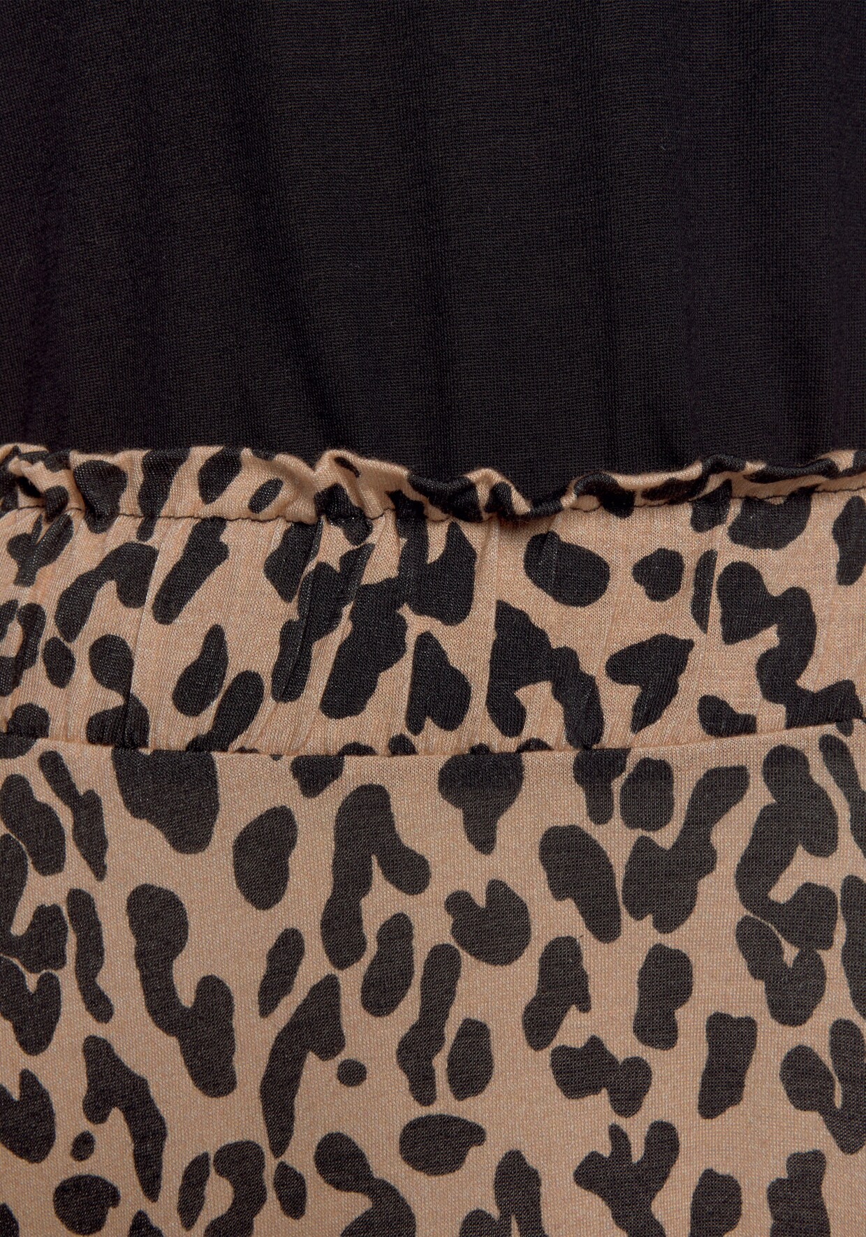 Buffalo Jerseykleid - schwarz-leo-bedruckt