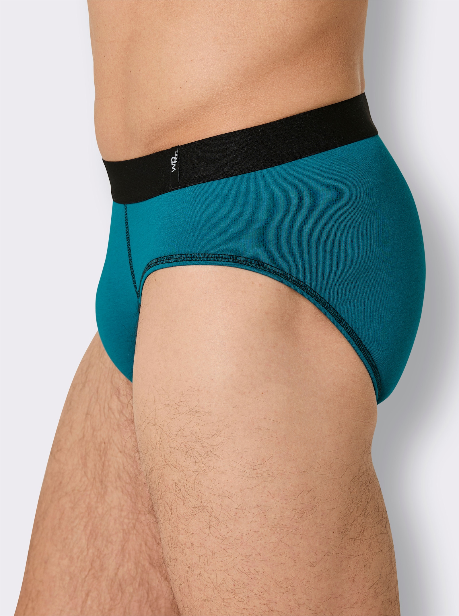 wäschepur men Slip - aquapetrol + schwarz