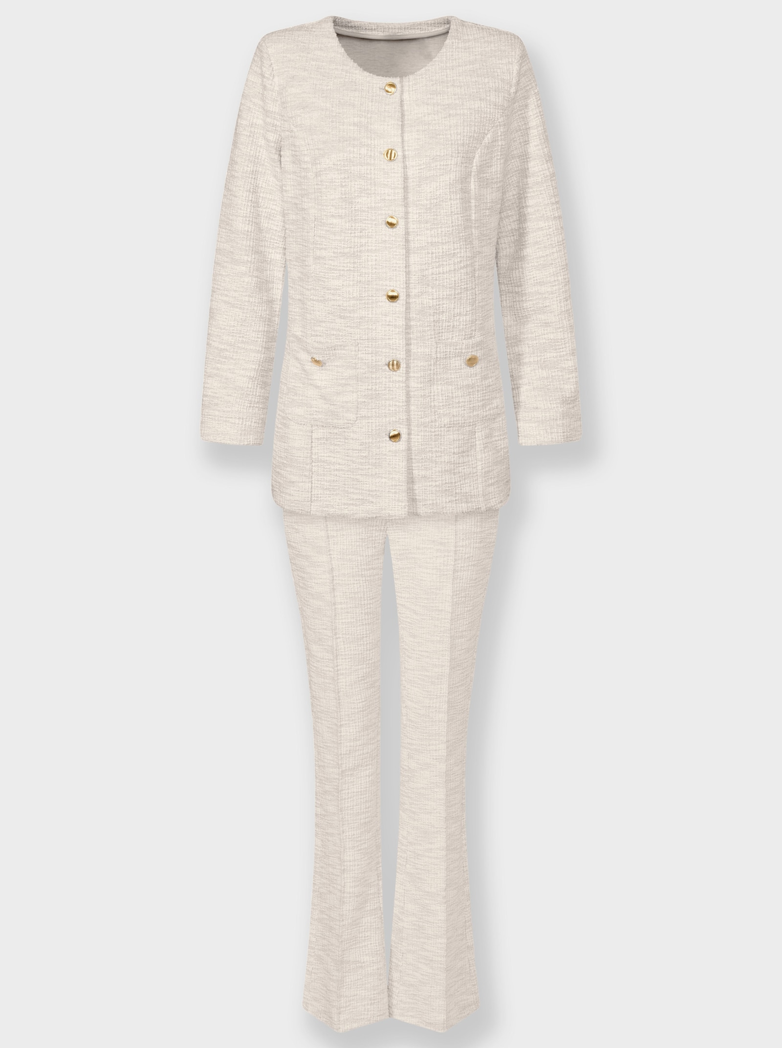 heine Hosenanzug aus Struktur-Jersey - champagner