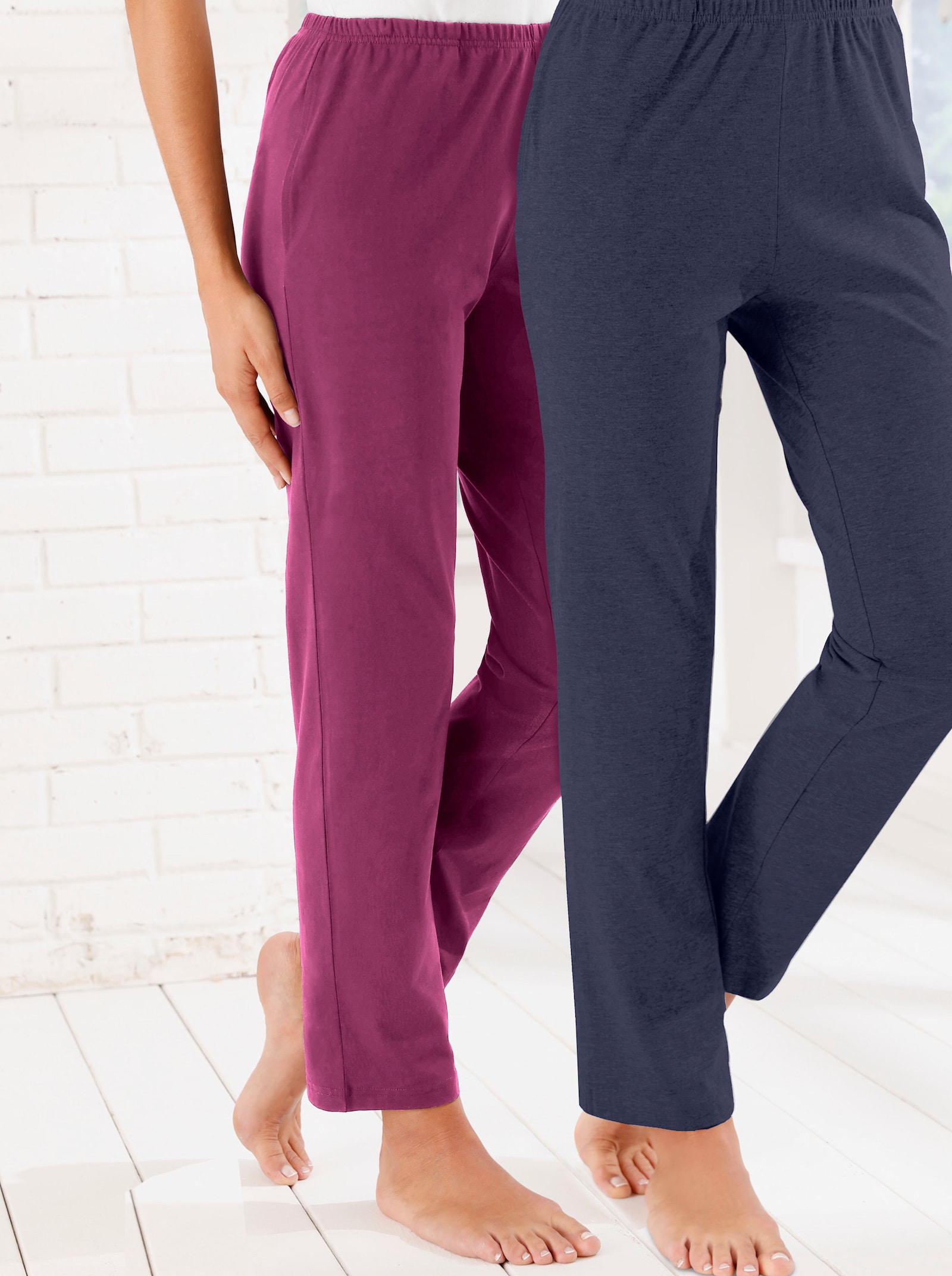 Freizeithose mit Rundum-Dehnbund - beere + marine