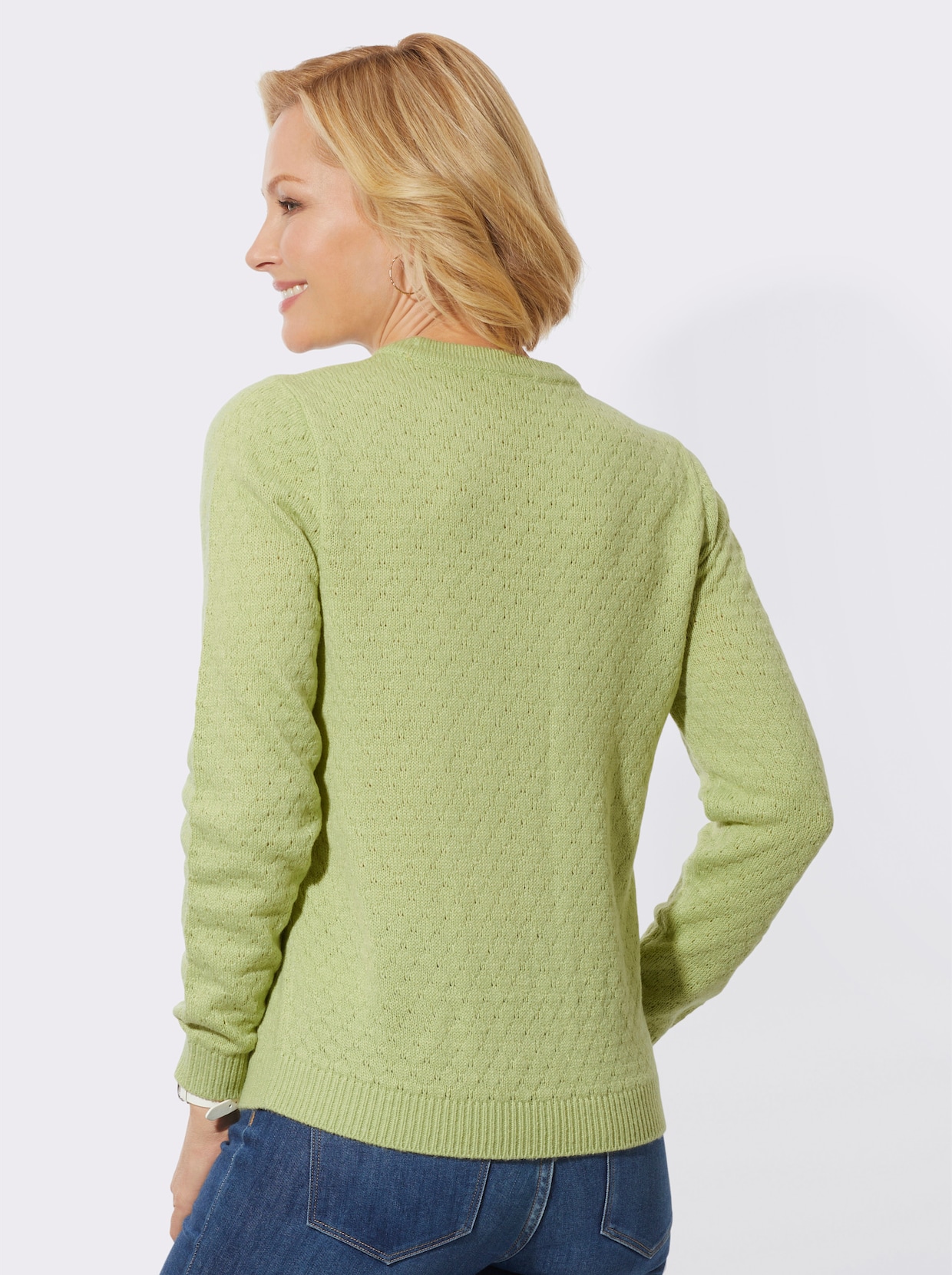 Gebreide pullover - lindegroen