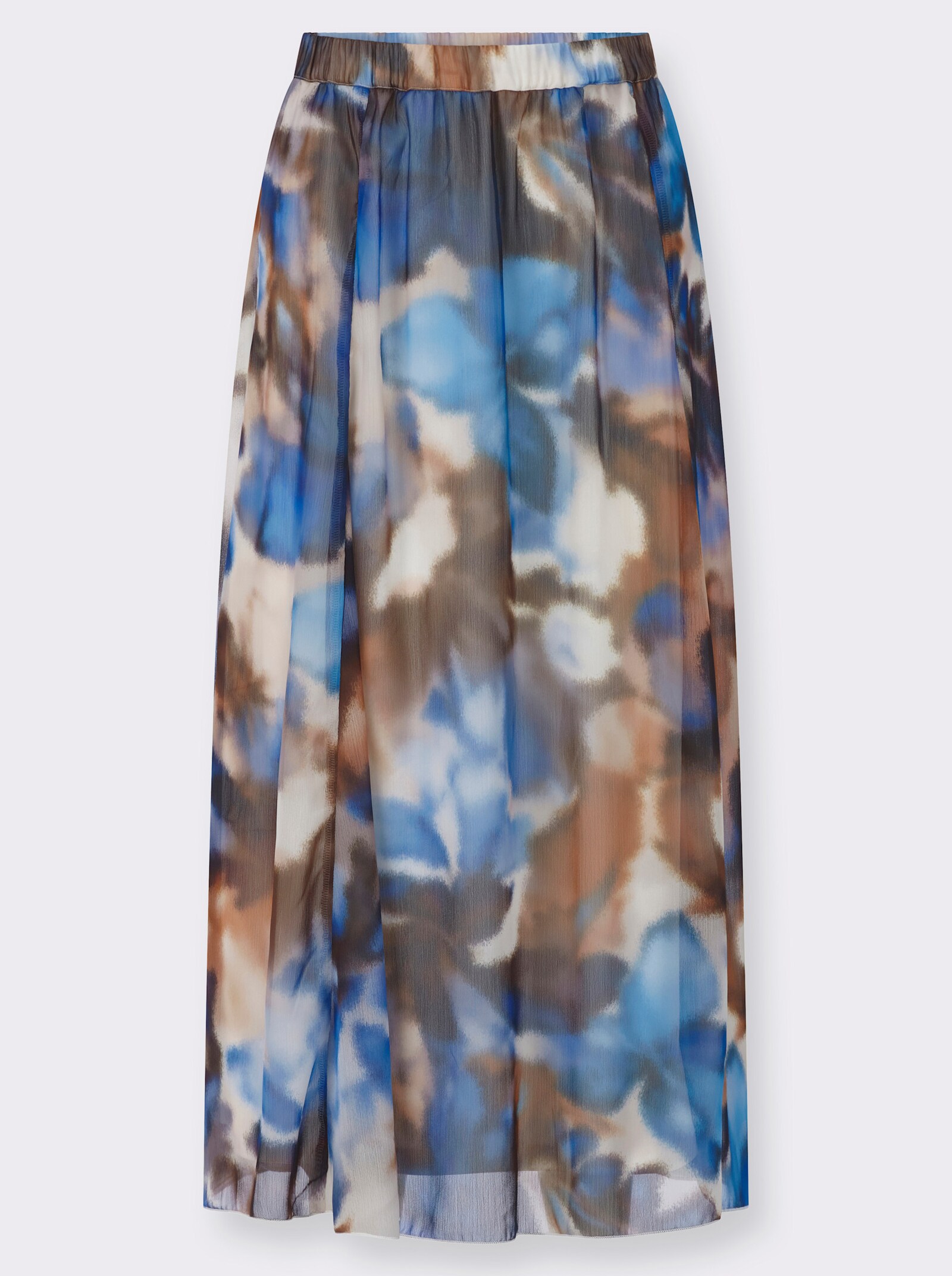 Webrock in Bahnenform - champagner-marine-bedruckt