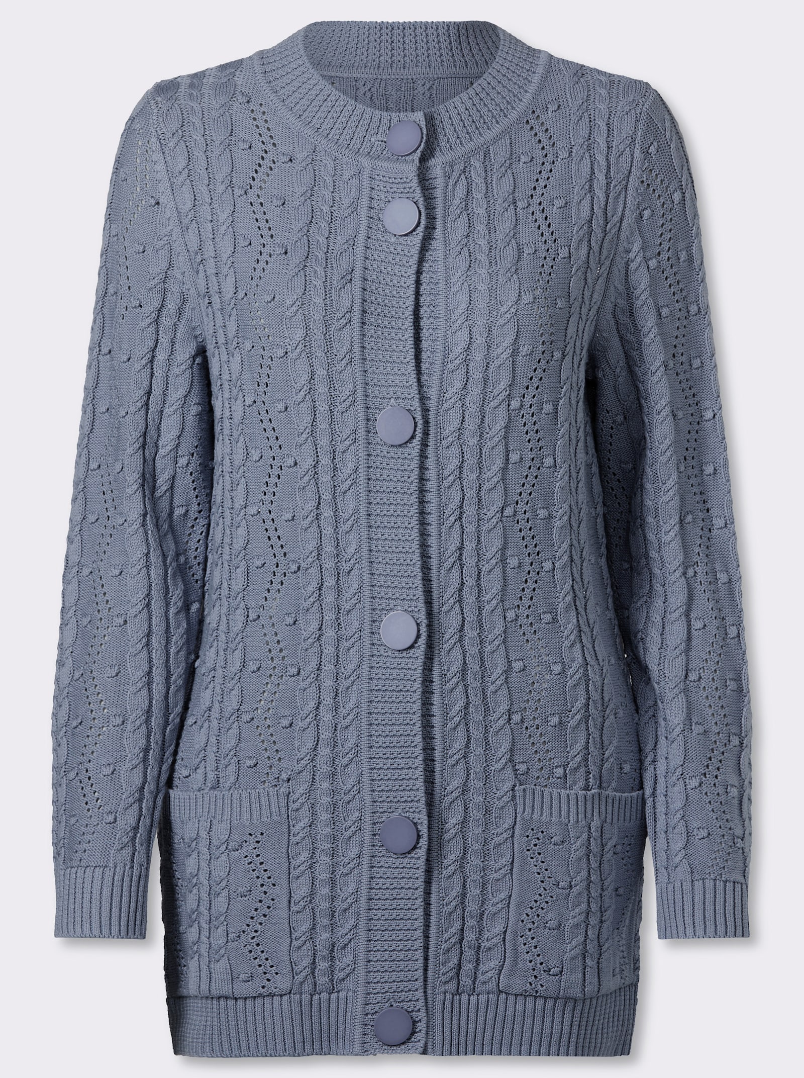 Strickjacke - taubenblau