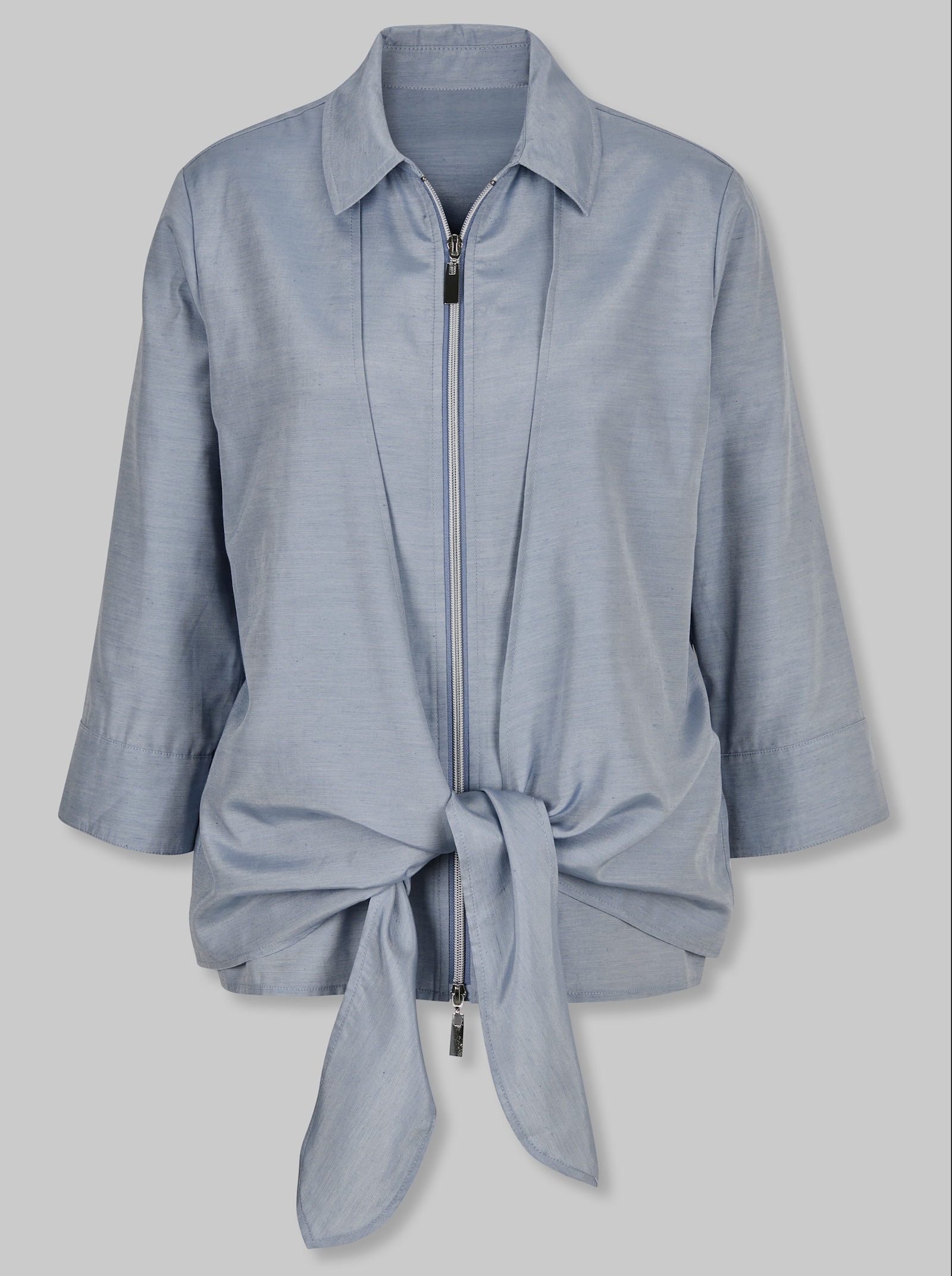 heine Blusenjacke mit Knoten-Detail - taubenblau-meliert