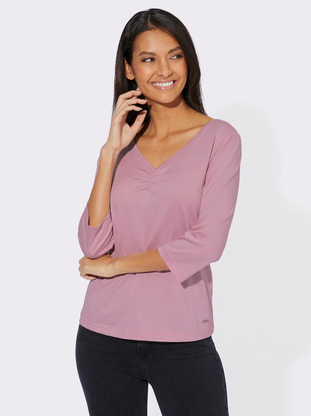 Shirt met 3/4-mouw - roze