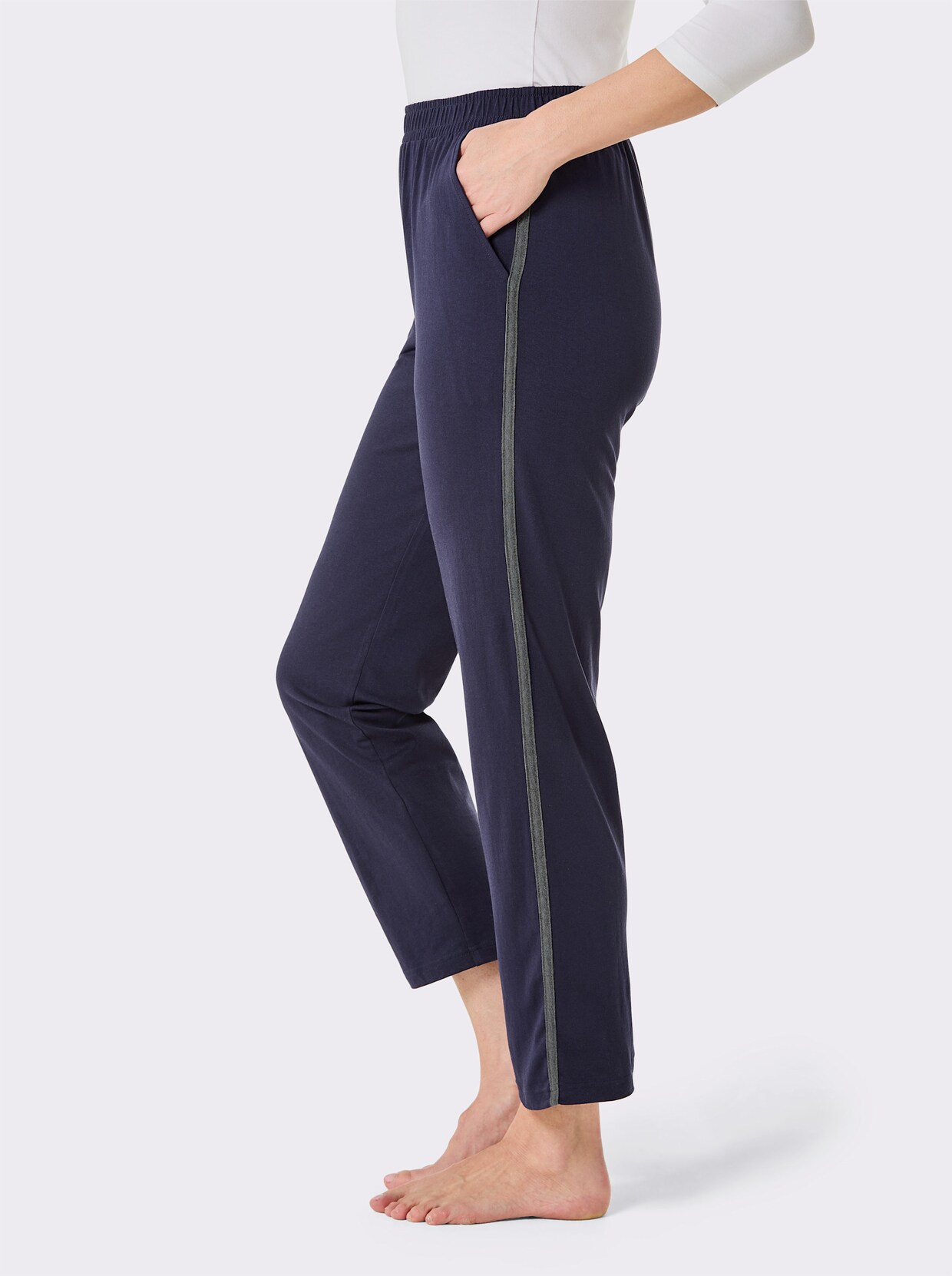 feel good Broek - marine + antraciet gemêleerd