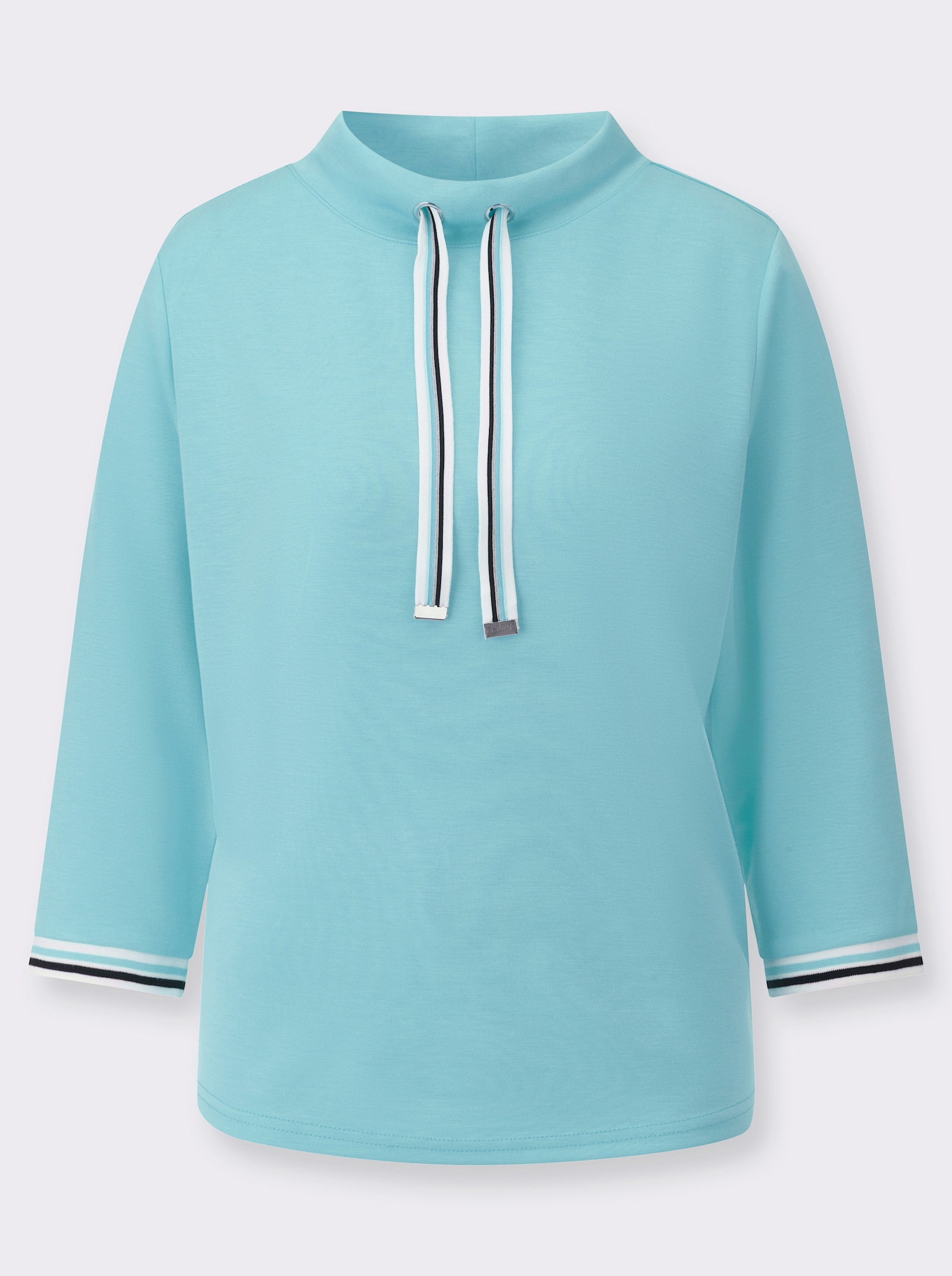 Stehkragenshirt in Super-Soft-Qualität - aquamarin