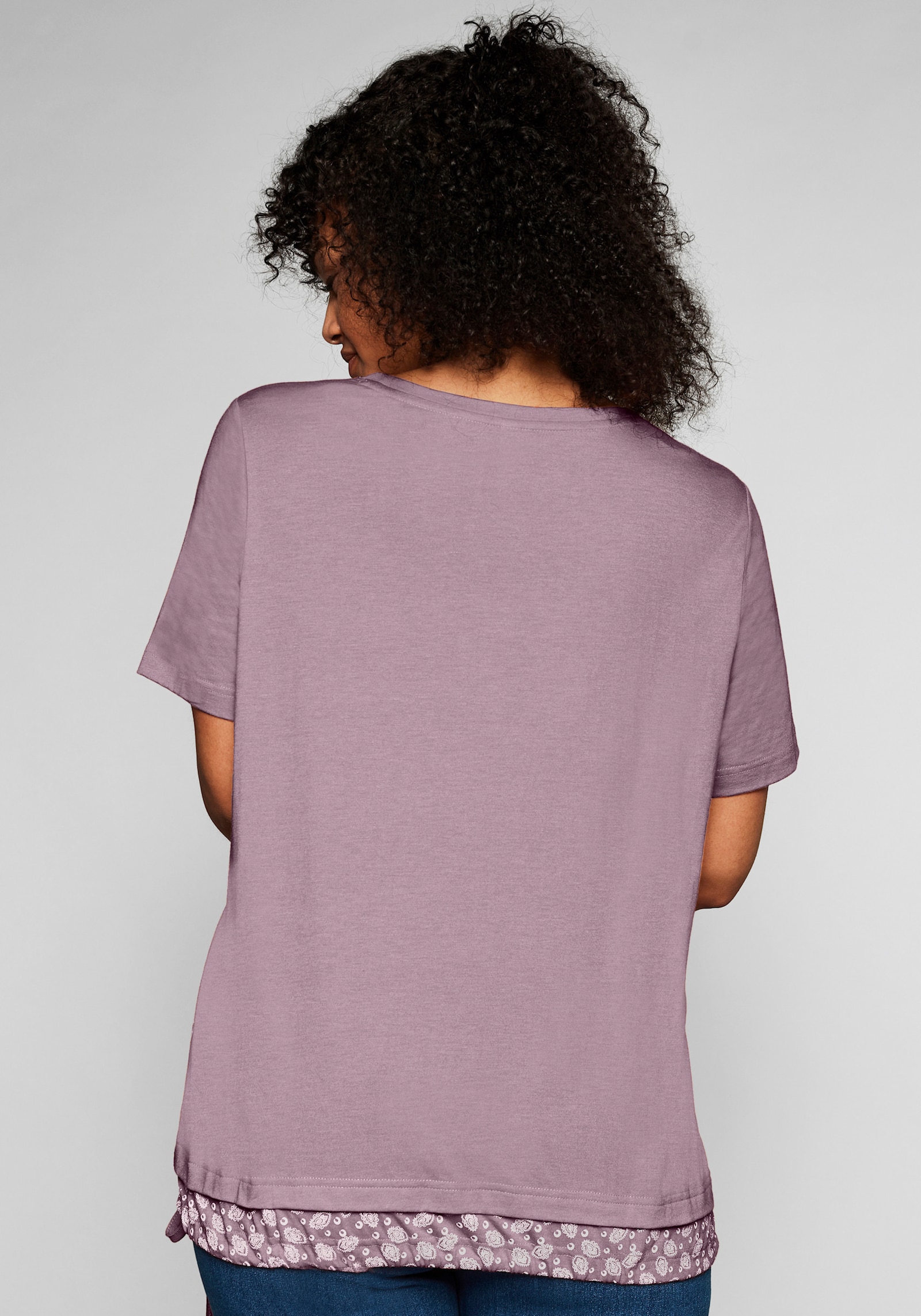 sheego Kurzarmshirt in 2-in-1-Optik - malve