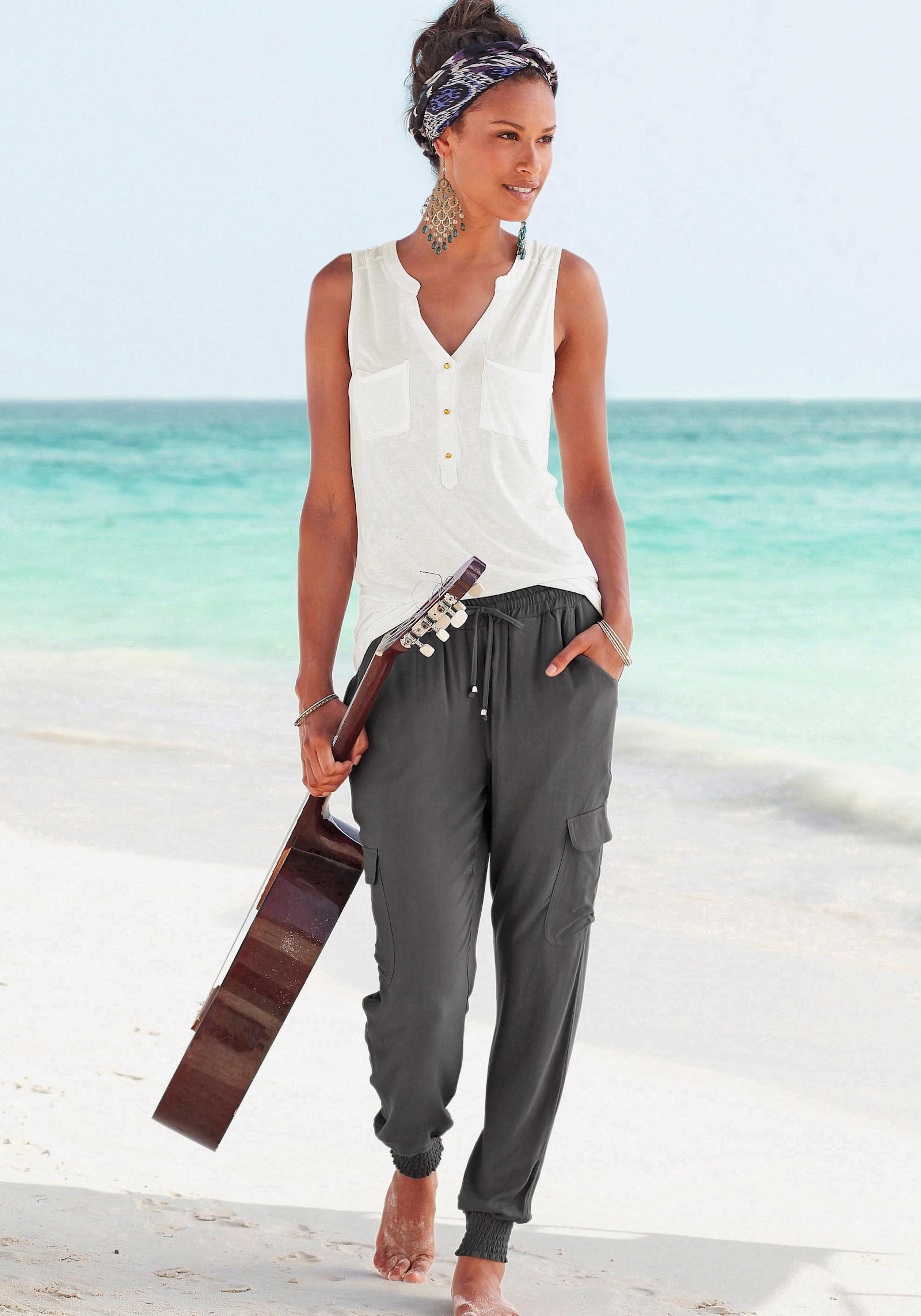 LASCANA Comfortbroek - kaki