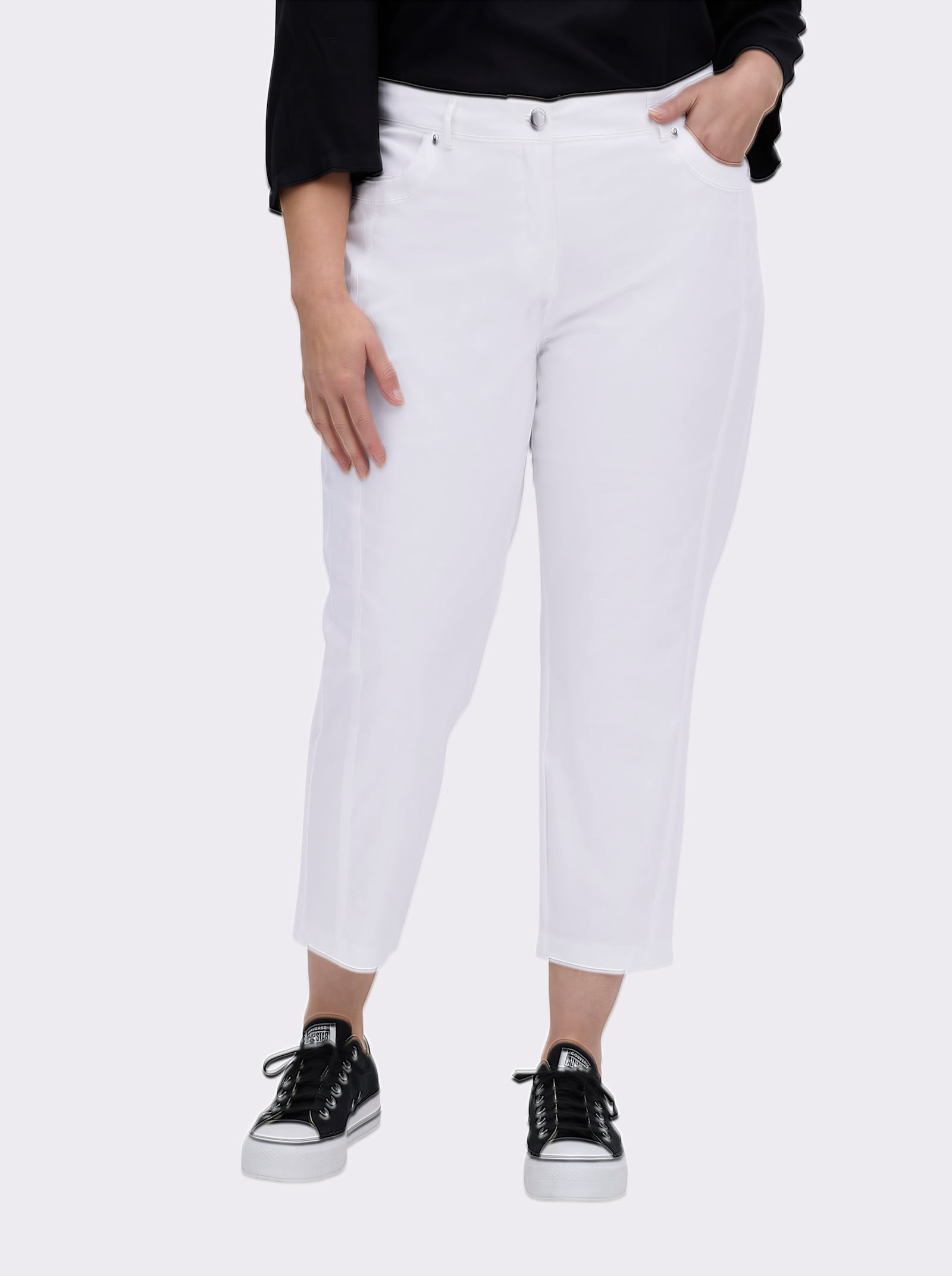 7/8-Jeans mit optisch streckenden Nähten - weiß