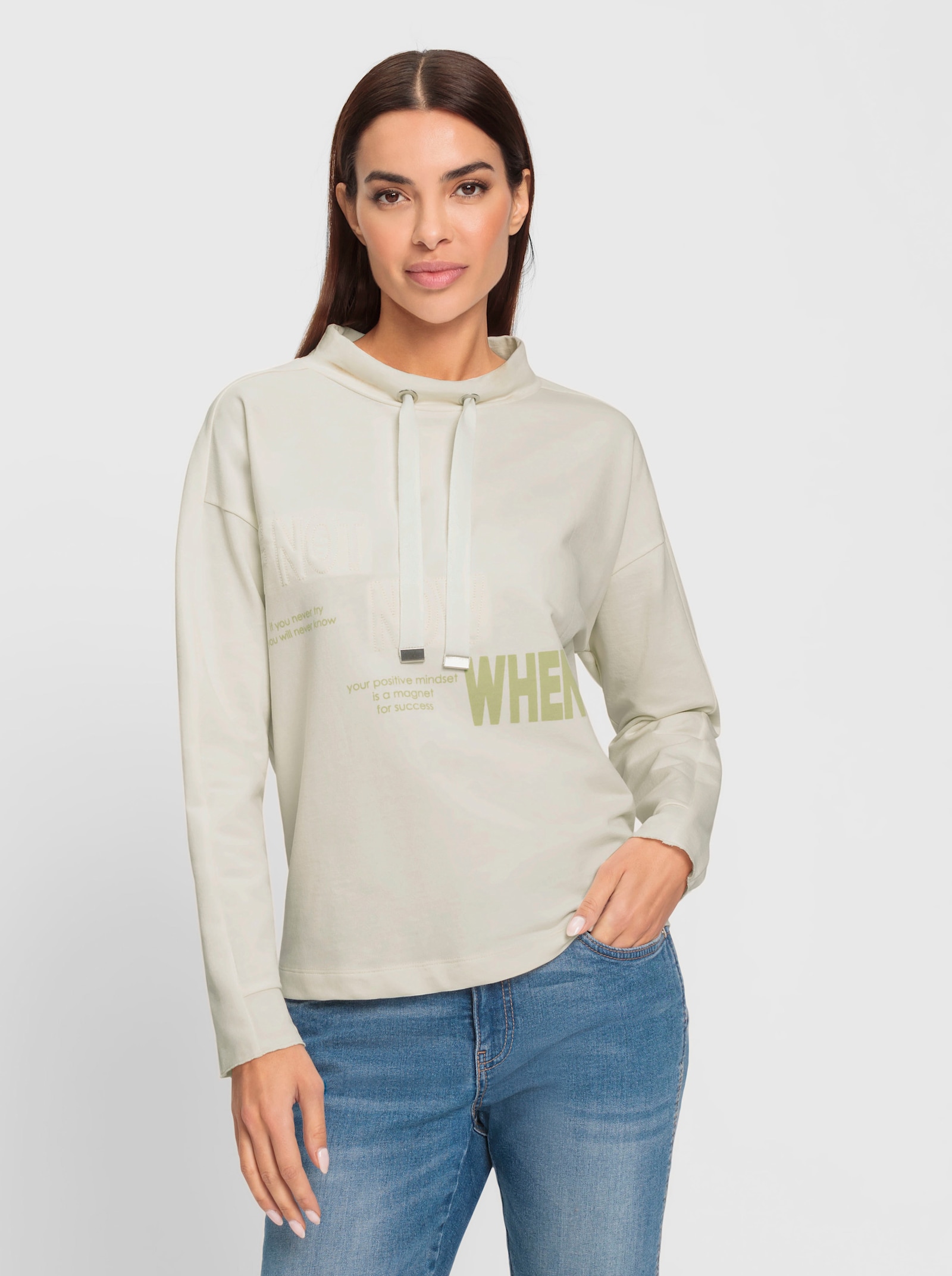 heine Sweatshirt mit 3D-Print - champagner