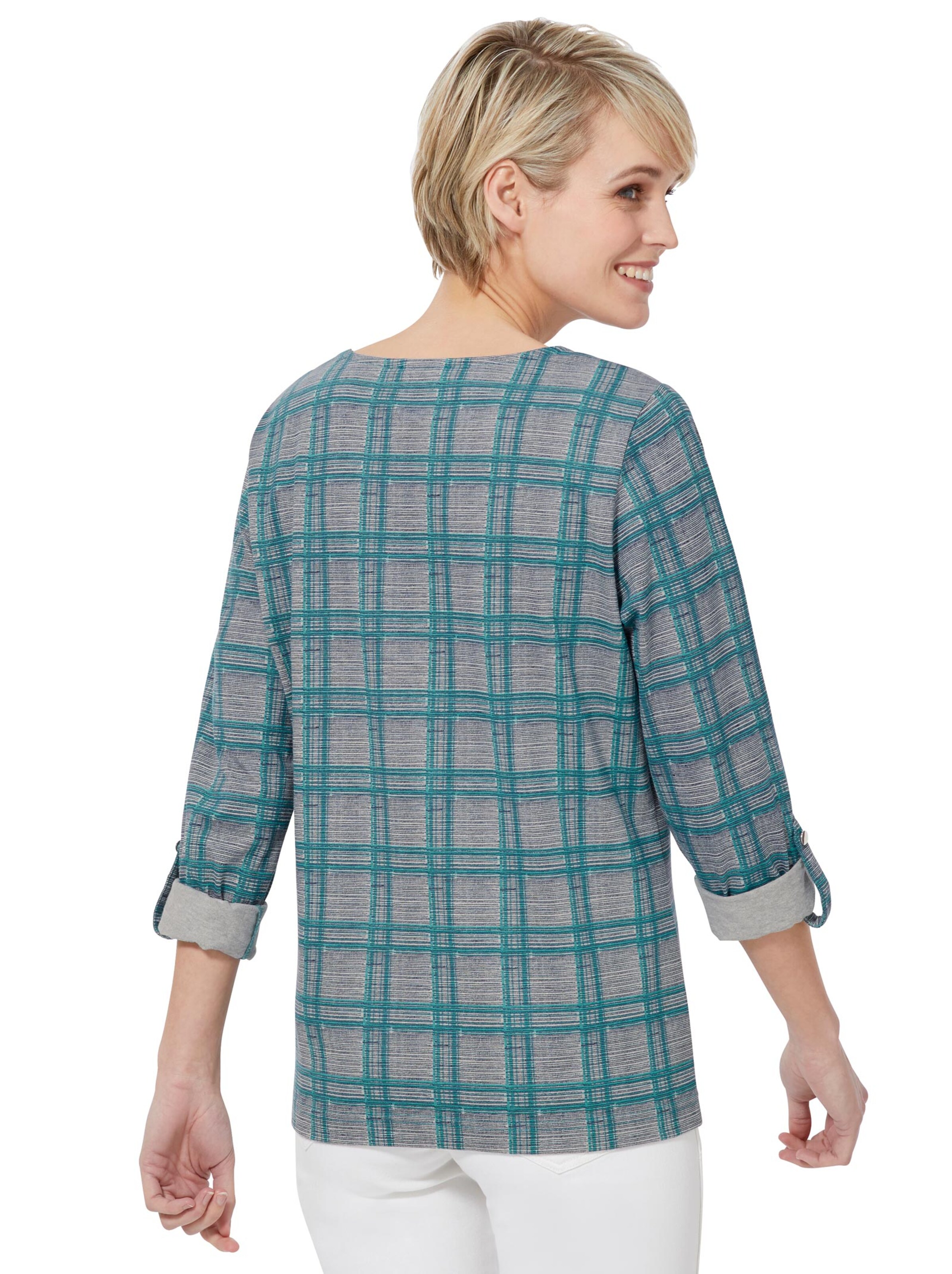 Collection L Shirt - petrol-kariert