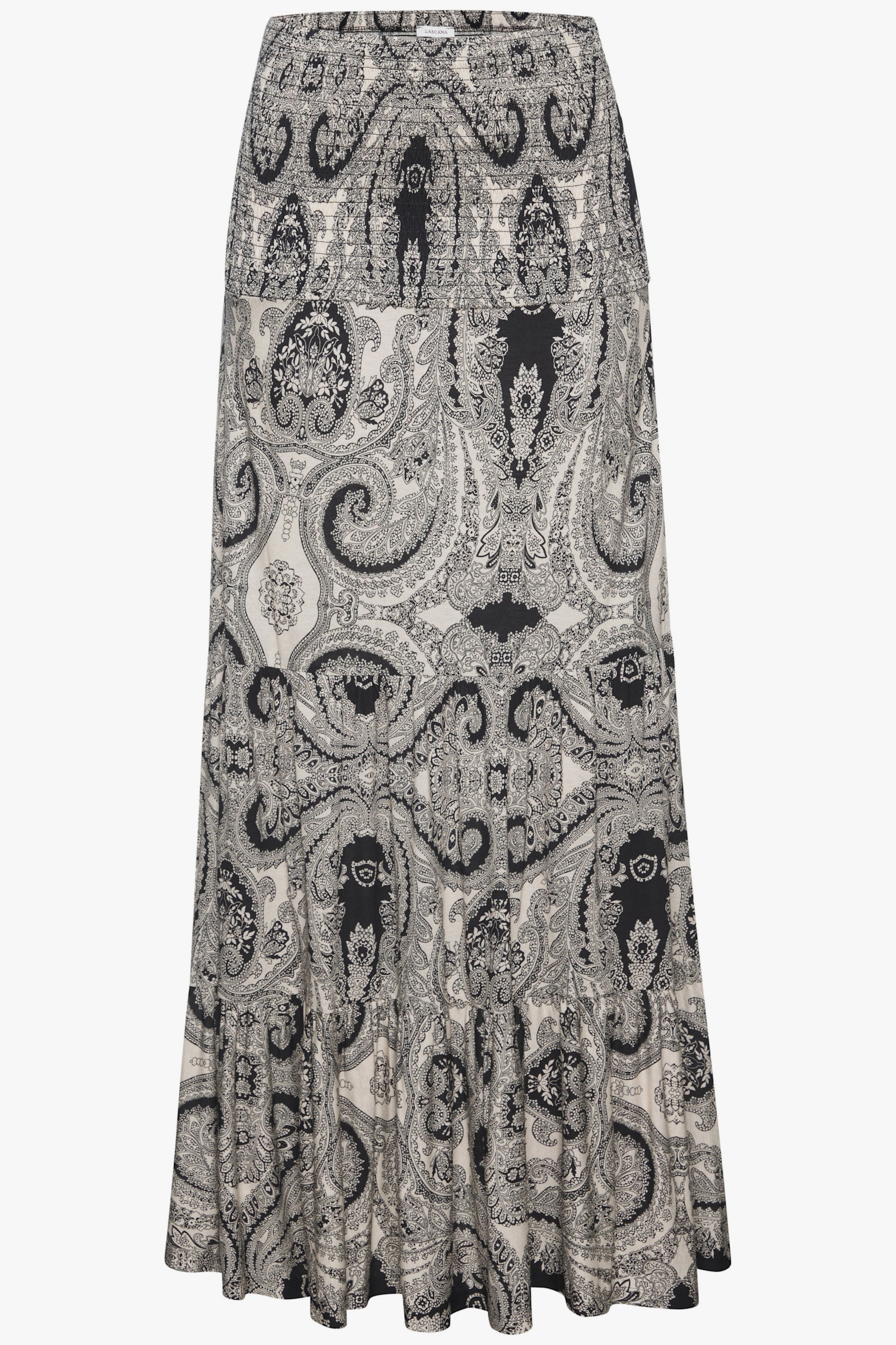 LASCANA 2-in-1-jurk - zwart/crème bedrukt