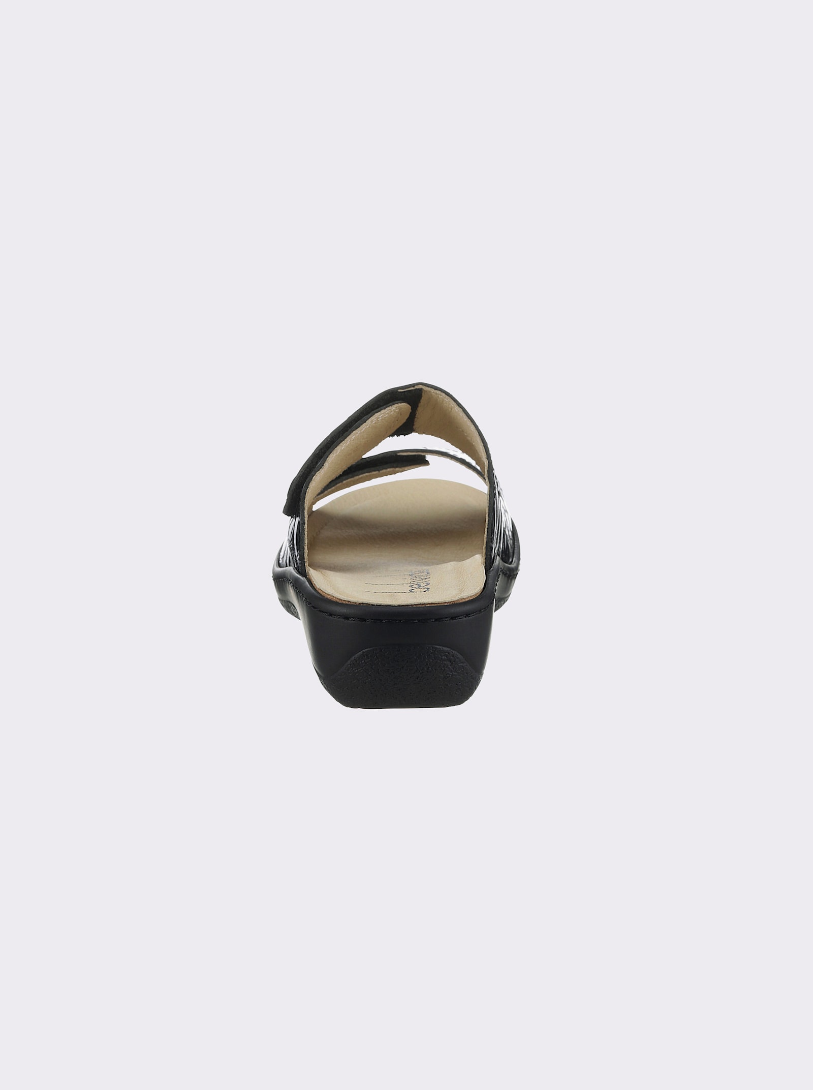 Belvida Pantolette mit Wechselfußbett aus Kork - schwarz