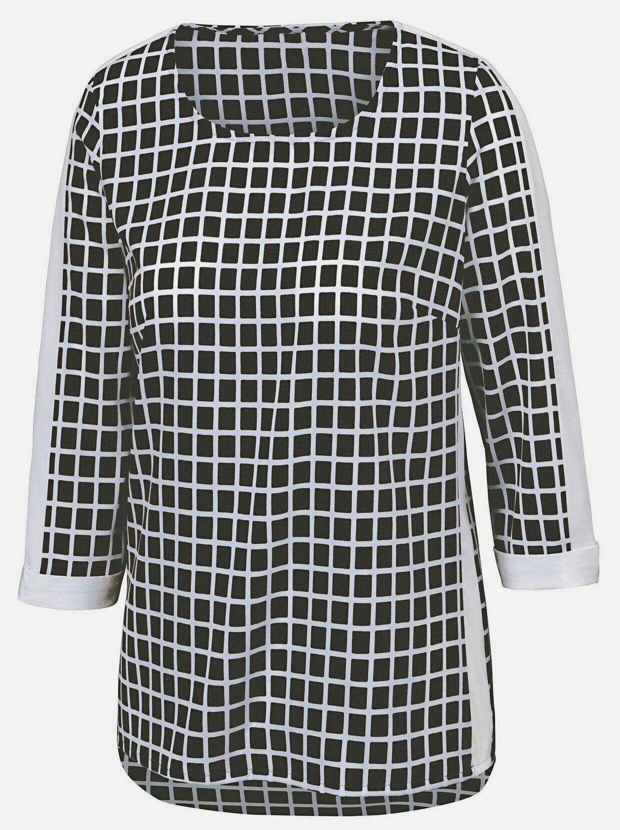 Comfortabele blouse - zwart/wit geruit