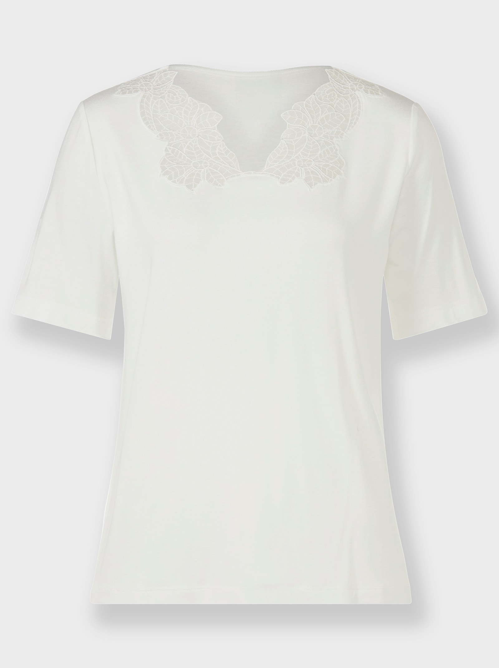 Spitzenshirt in Viskose-Qualität - ecru