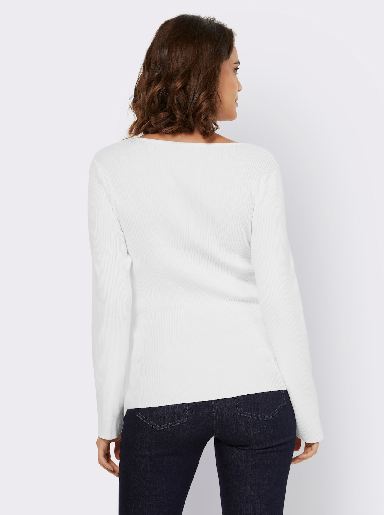 heine Pullover met V-hals - ecru