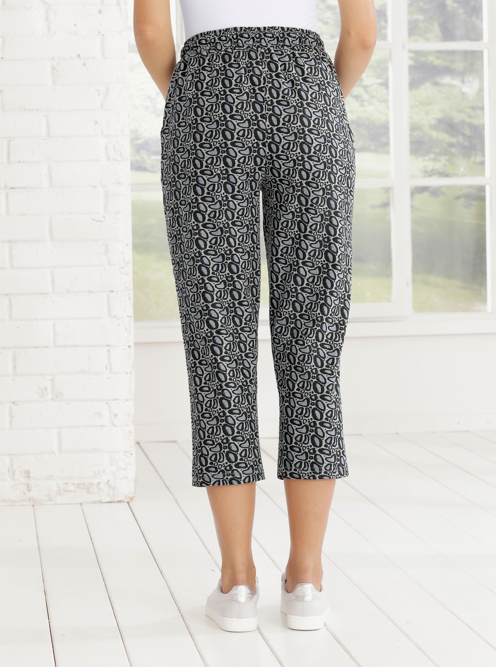 7/8-vrijetijdsbroek - grijs geprint