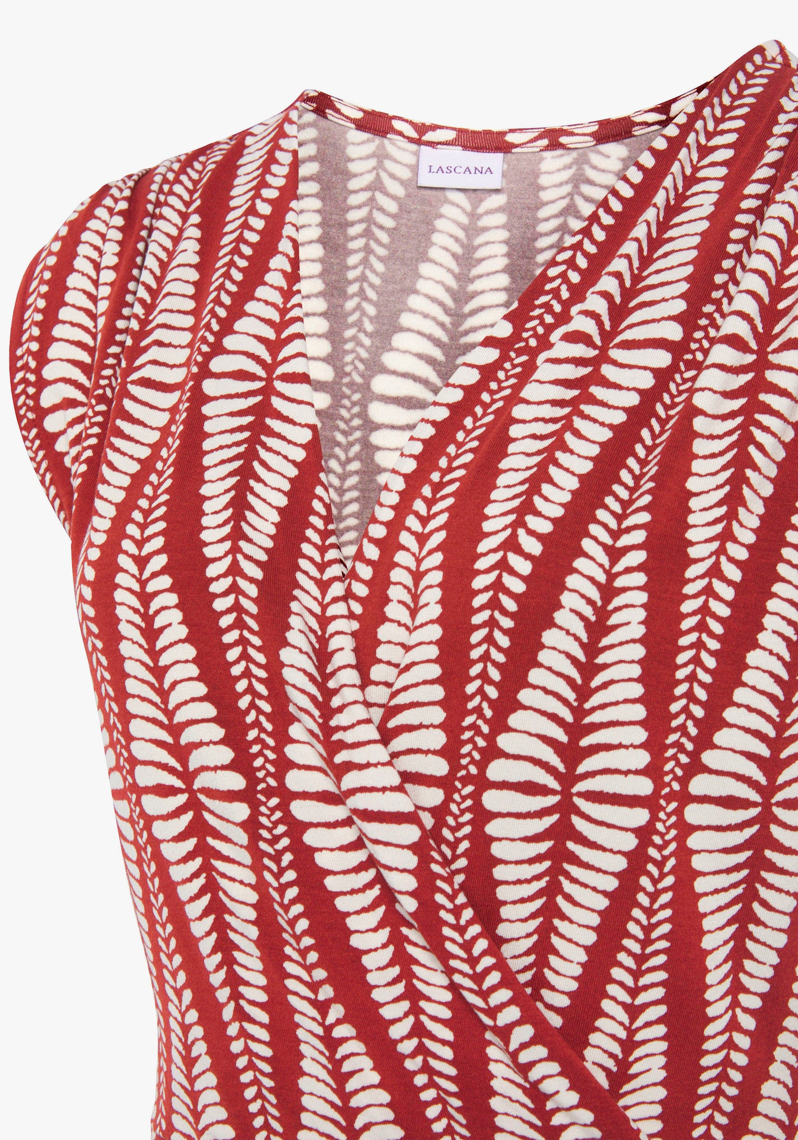 LASCANA Shirttop - terracotta/crème bedrukt