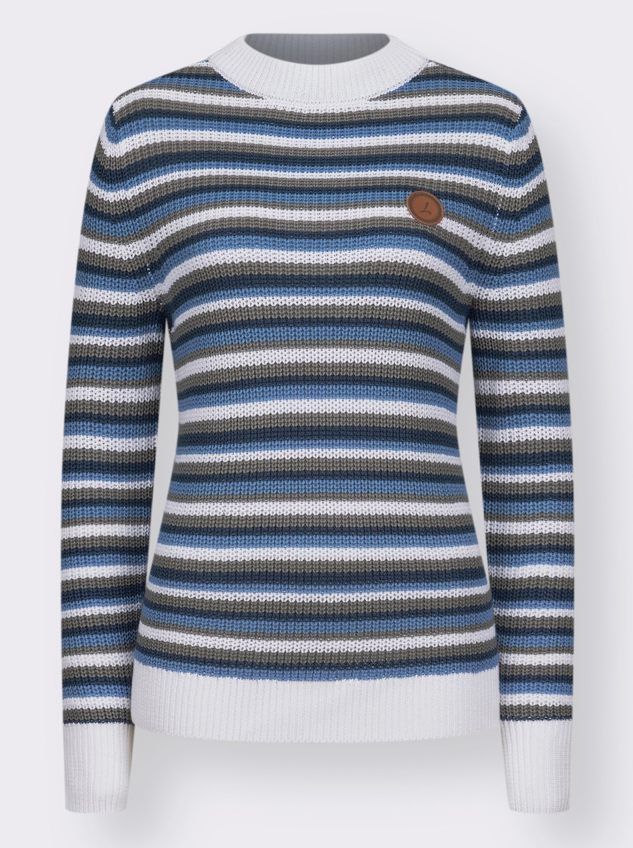 Pullover met lange mouwen - jeansblauw/grijs gestreept