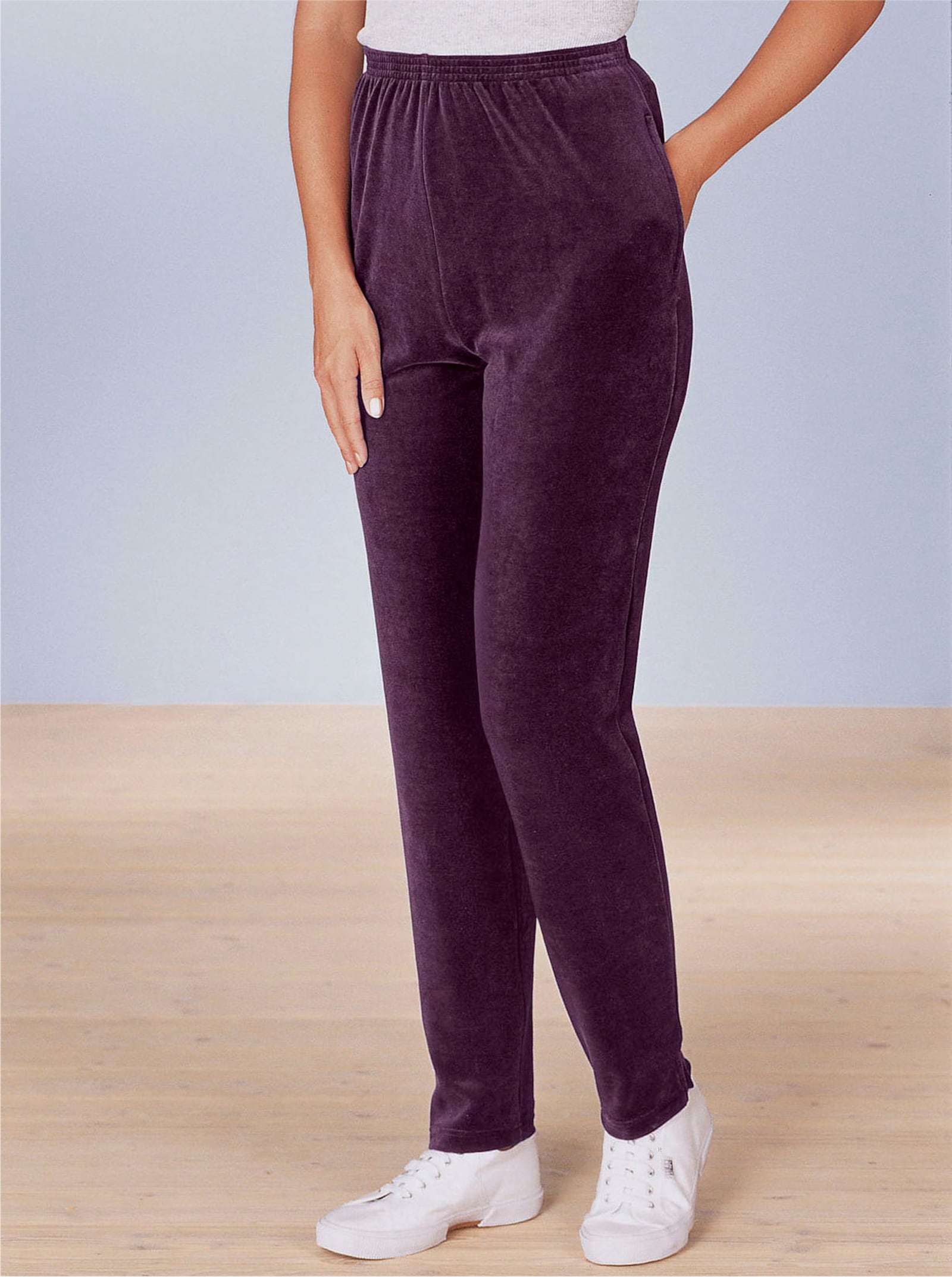 Nickihose mit 2 Seitentaschen - pflaume