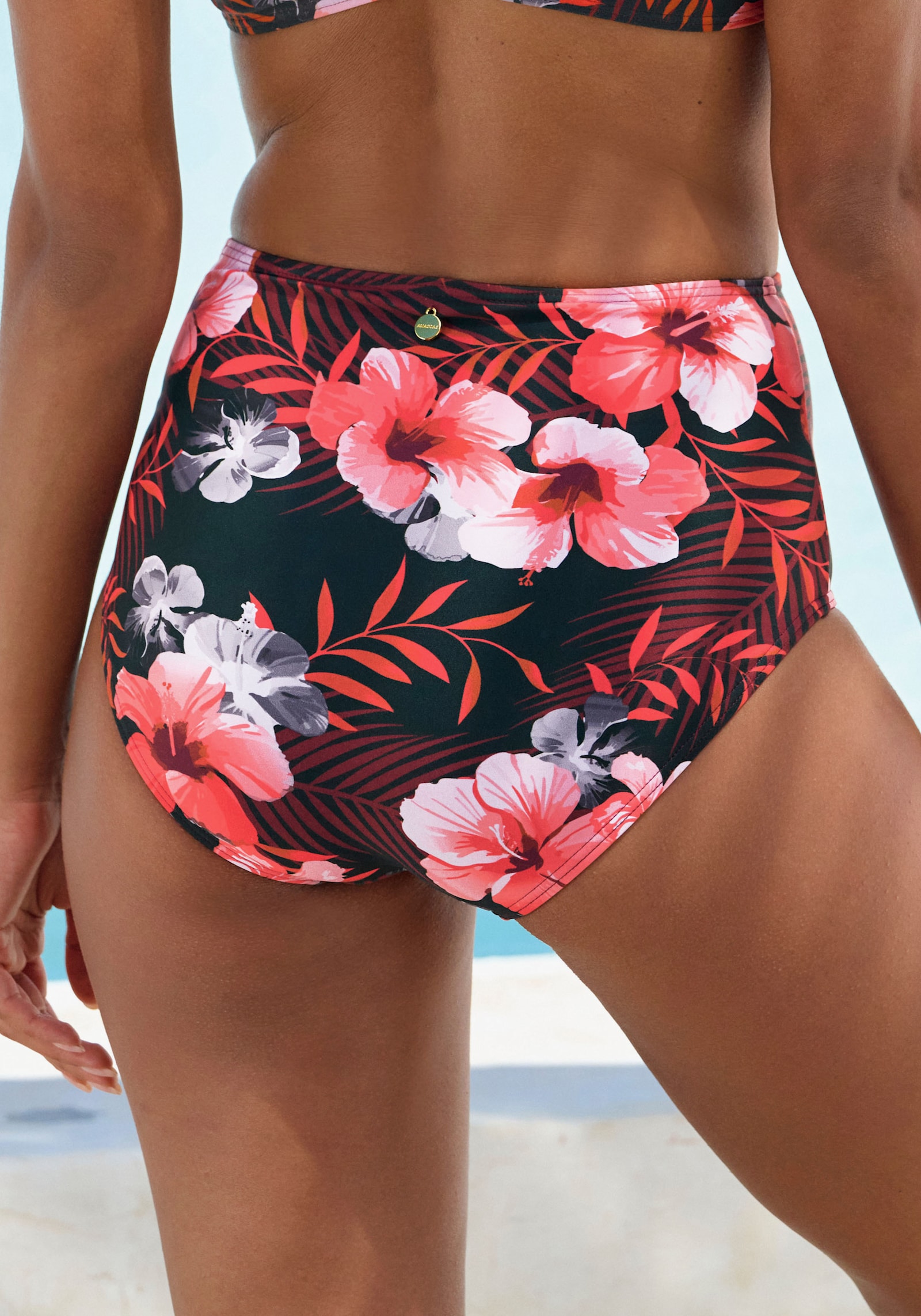 LASCANA Highwaist-Bikini-Hose - oliv-orange
