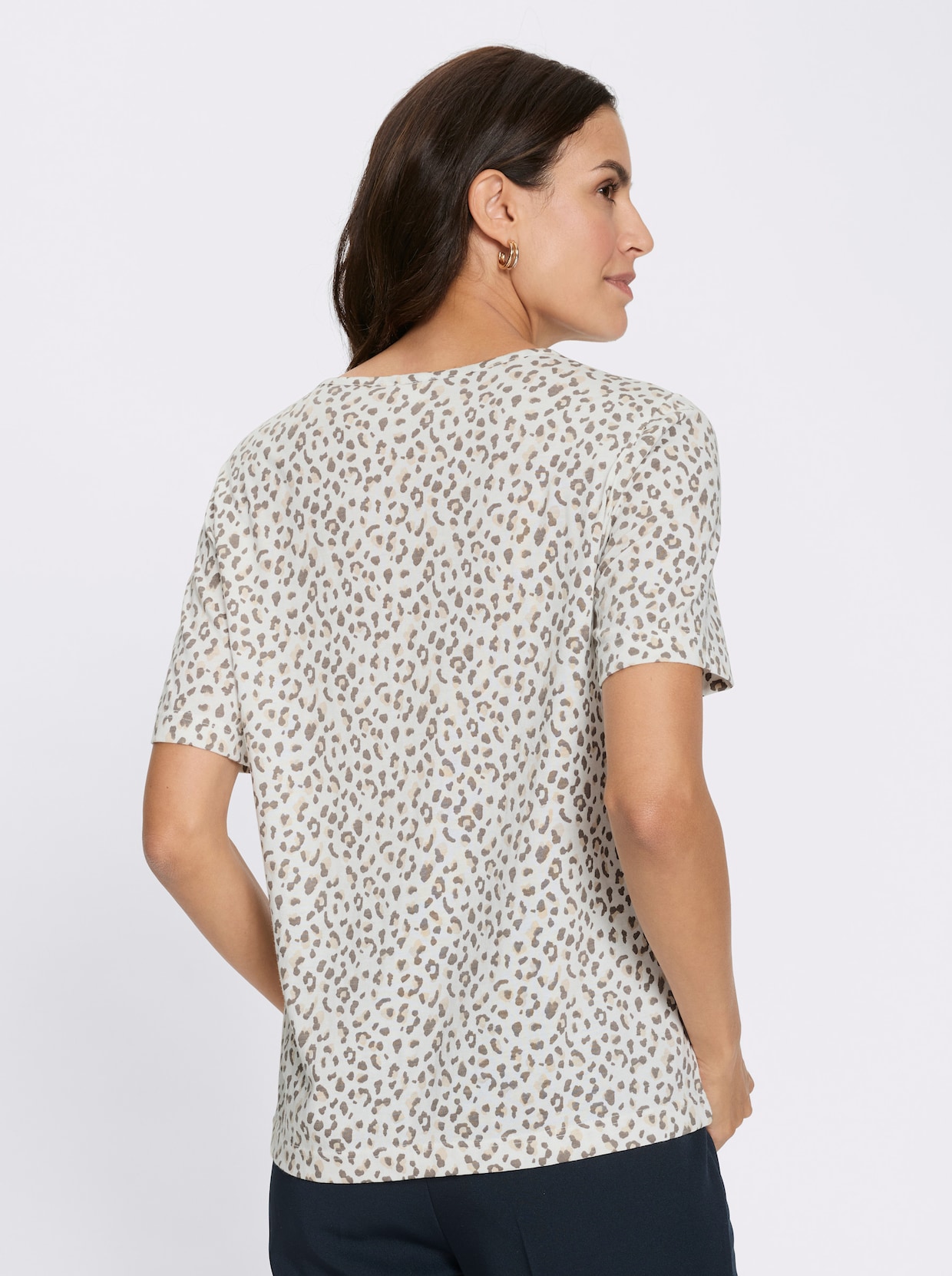 Print-Shirt - ecru-taupe-bedruckt