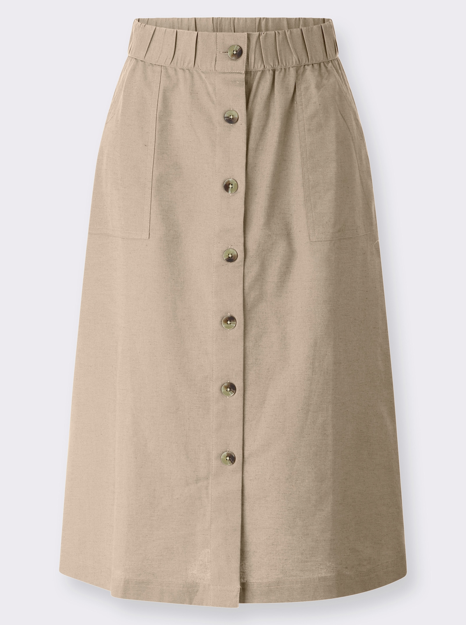 A-Linien-Rock mit Knopfleiste - beige