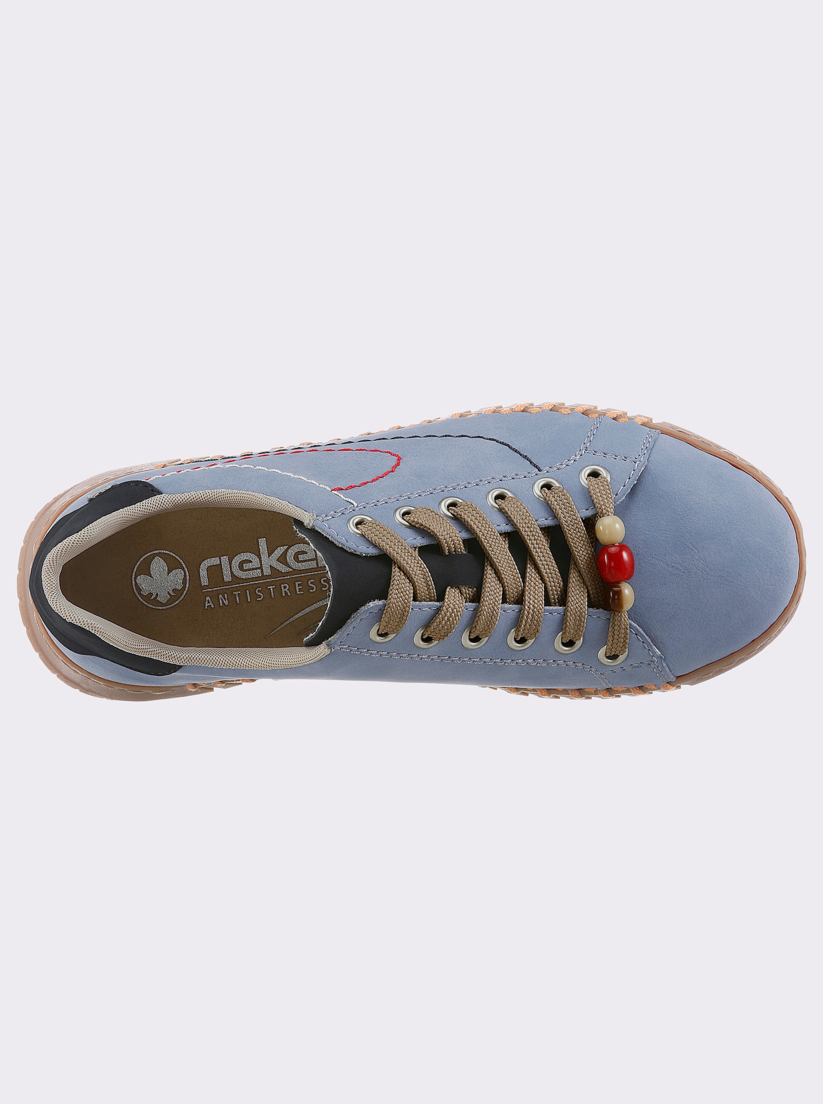 Rieker Sneaker mit Zierperlen - hellblau