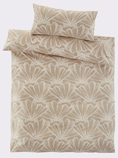 heine home Bettwäsche - taupe-weiß-bedruckt