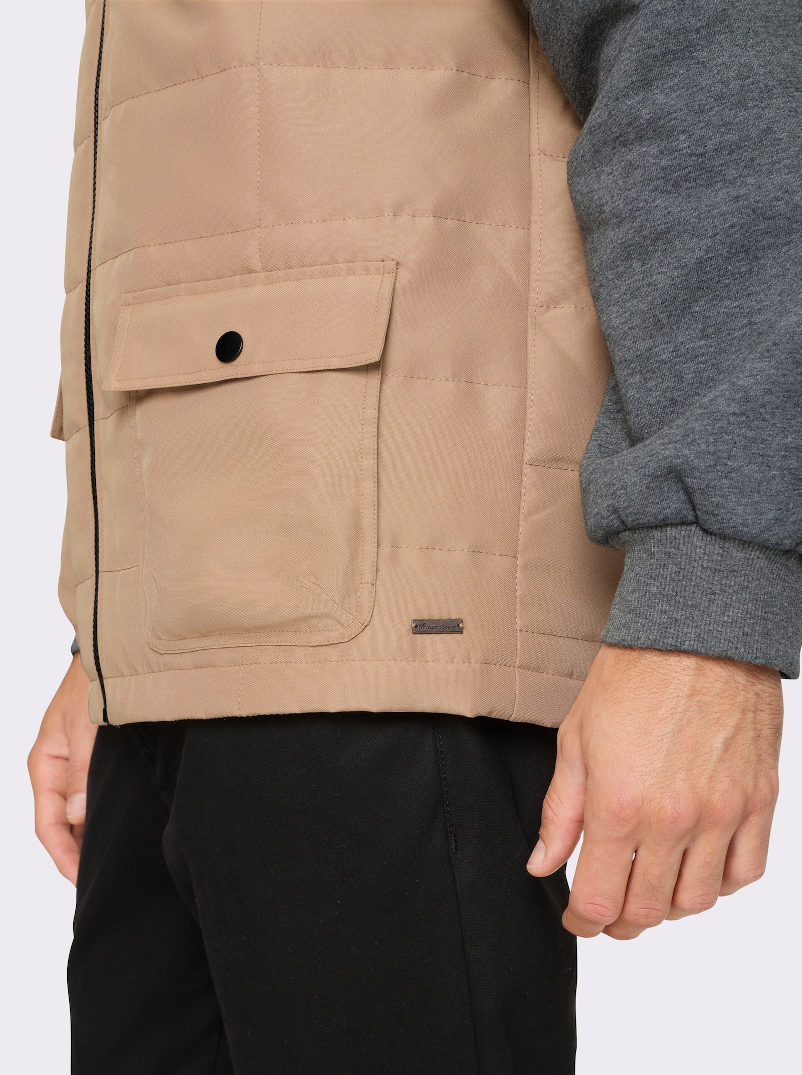 Marco Donati Blousonjacke in 2-in-1-Optik - camel-anthrazit-meliert