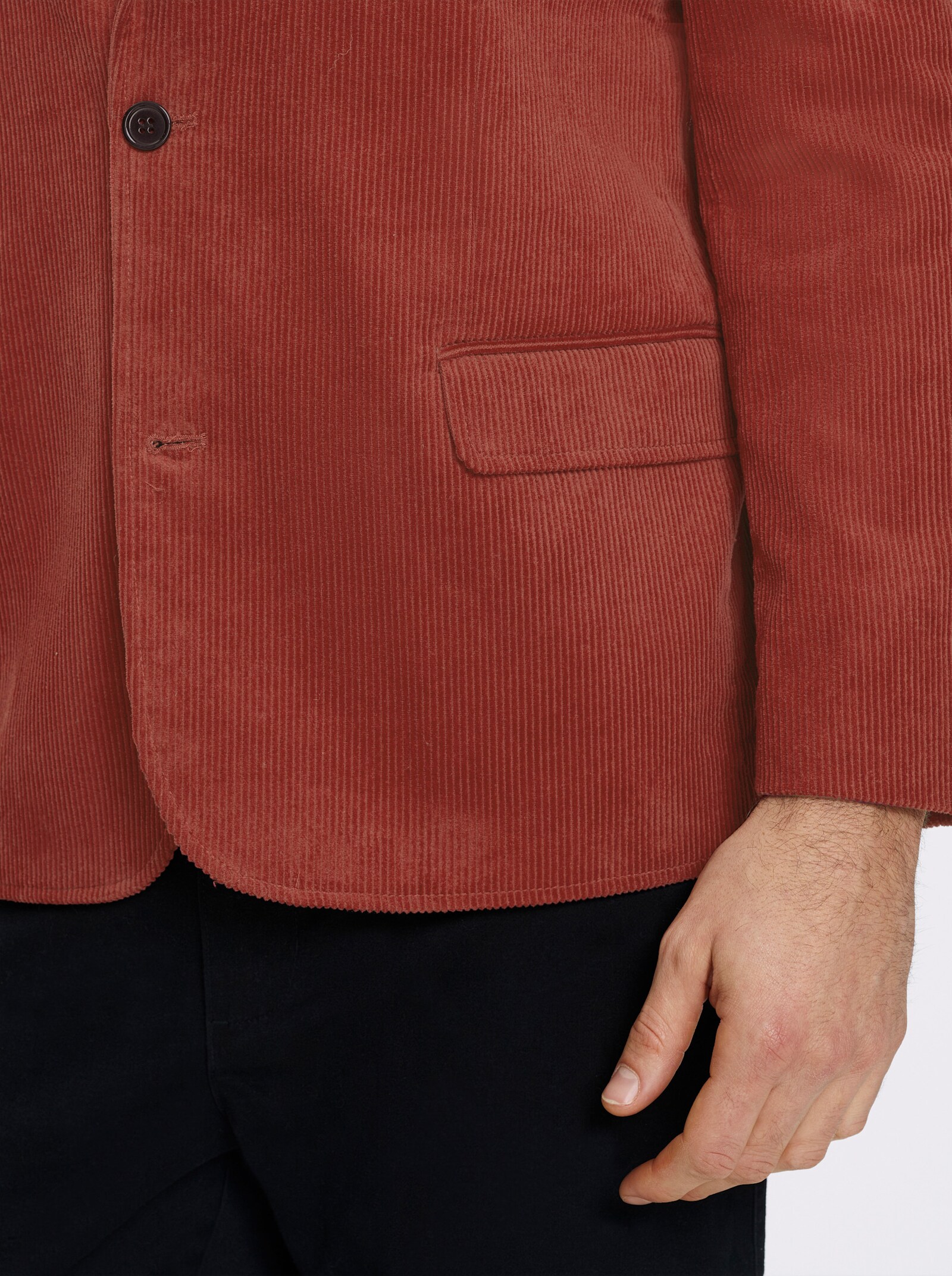 Marco Donati Sakko aus Cord, reine Baumwolle - rotbraun
