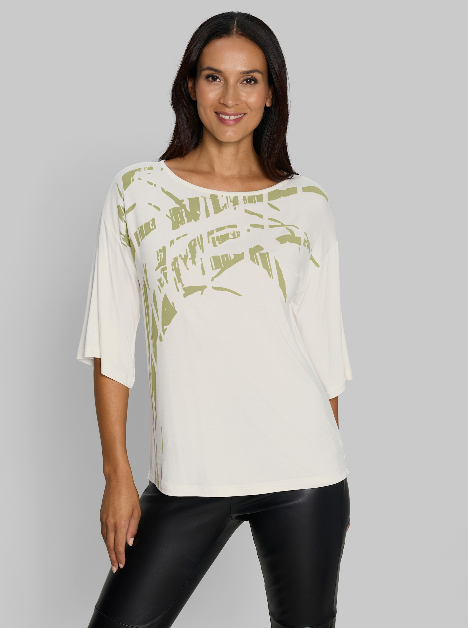 heine Oversize-Shirt mit Palmenprint - ecru-schilf-bedruckt