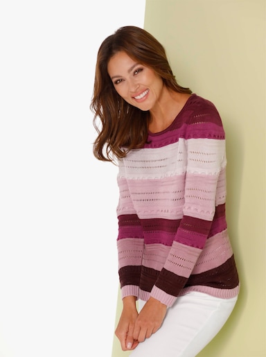 Pullover met lange mouwen - roze/malve gedessineerd