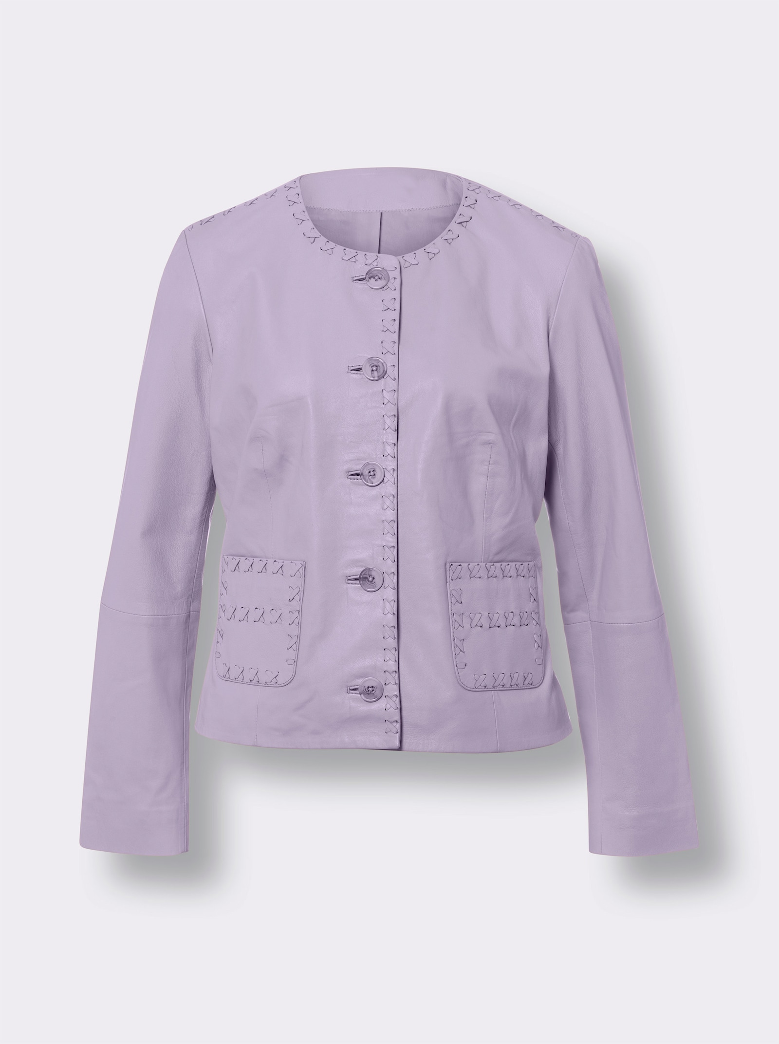 heine Leren jack in bikerlook - lila