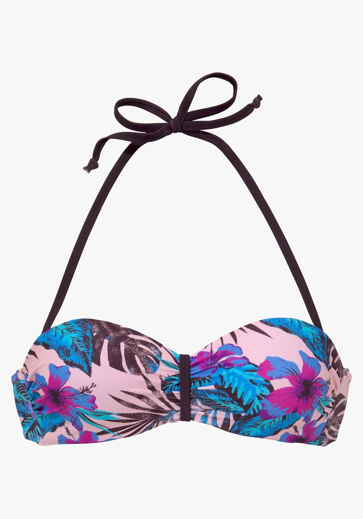 Venice Beach Bandeau-Bikini-Top - rosa-bedruckt