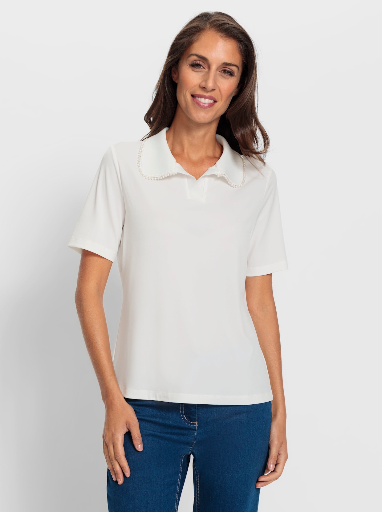 heine Shirt met korte mouwen - ecru