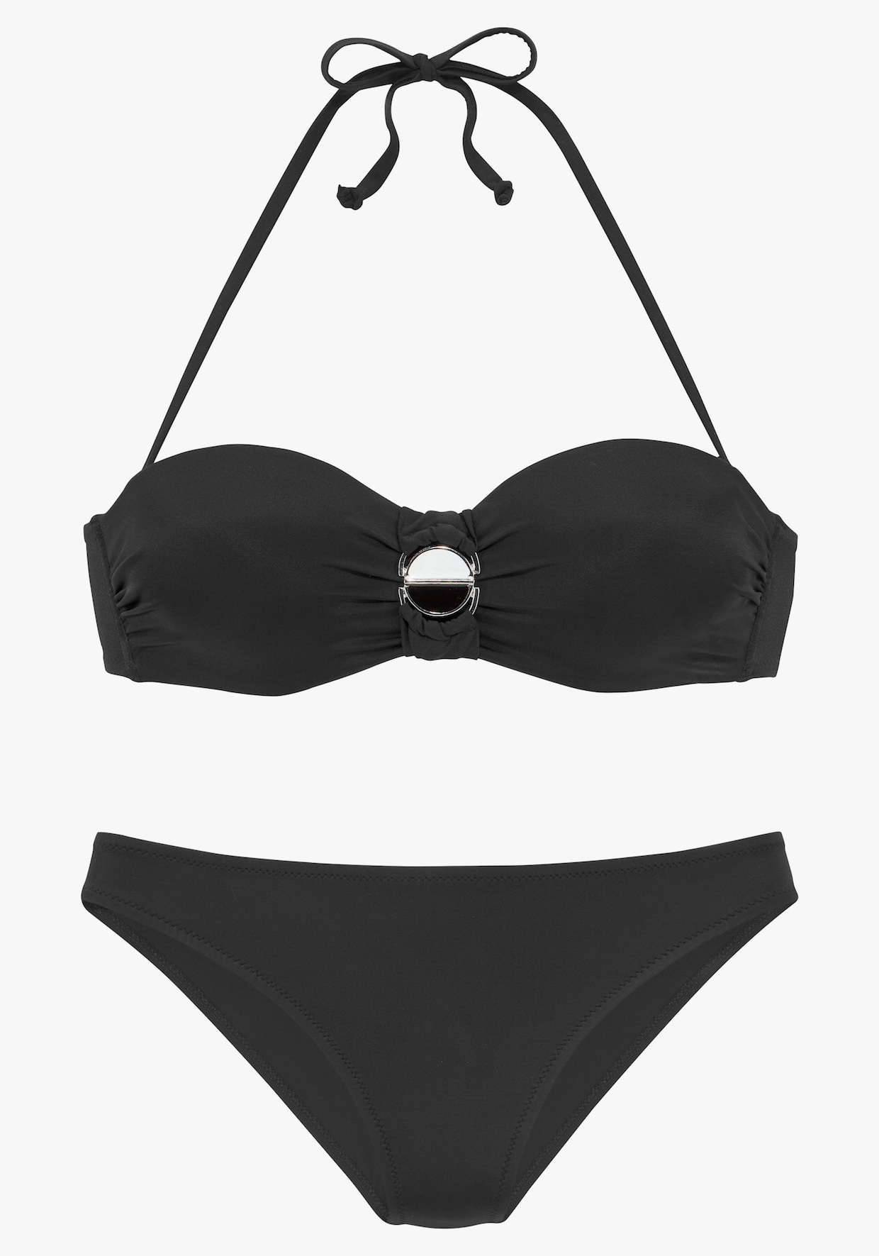 JETTE Bügel-Bandeau-Bikini - schwarz