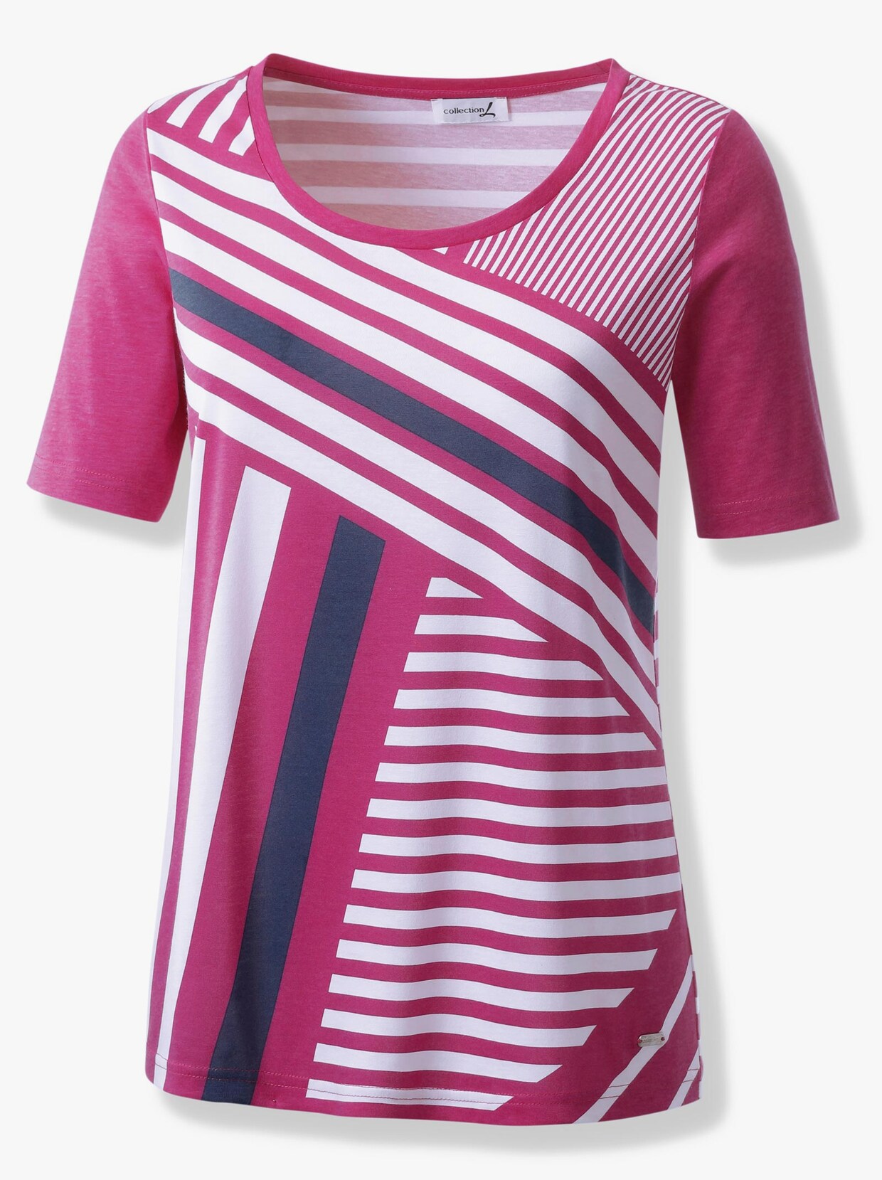 Streifenshirt - magenta-weiß-gestreift