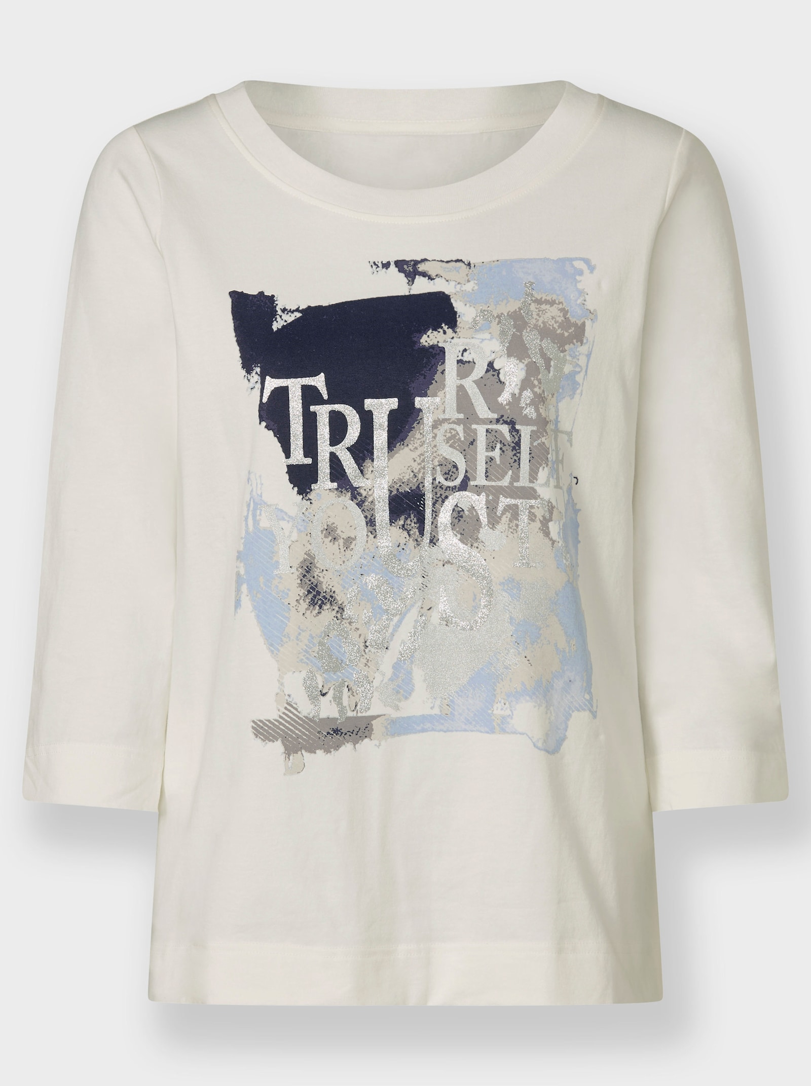 heine Tričko s 3/4 rukávem a nápisem - ecru