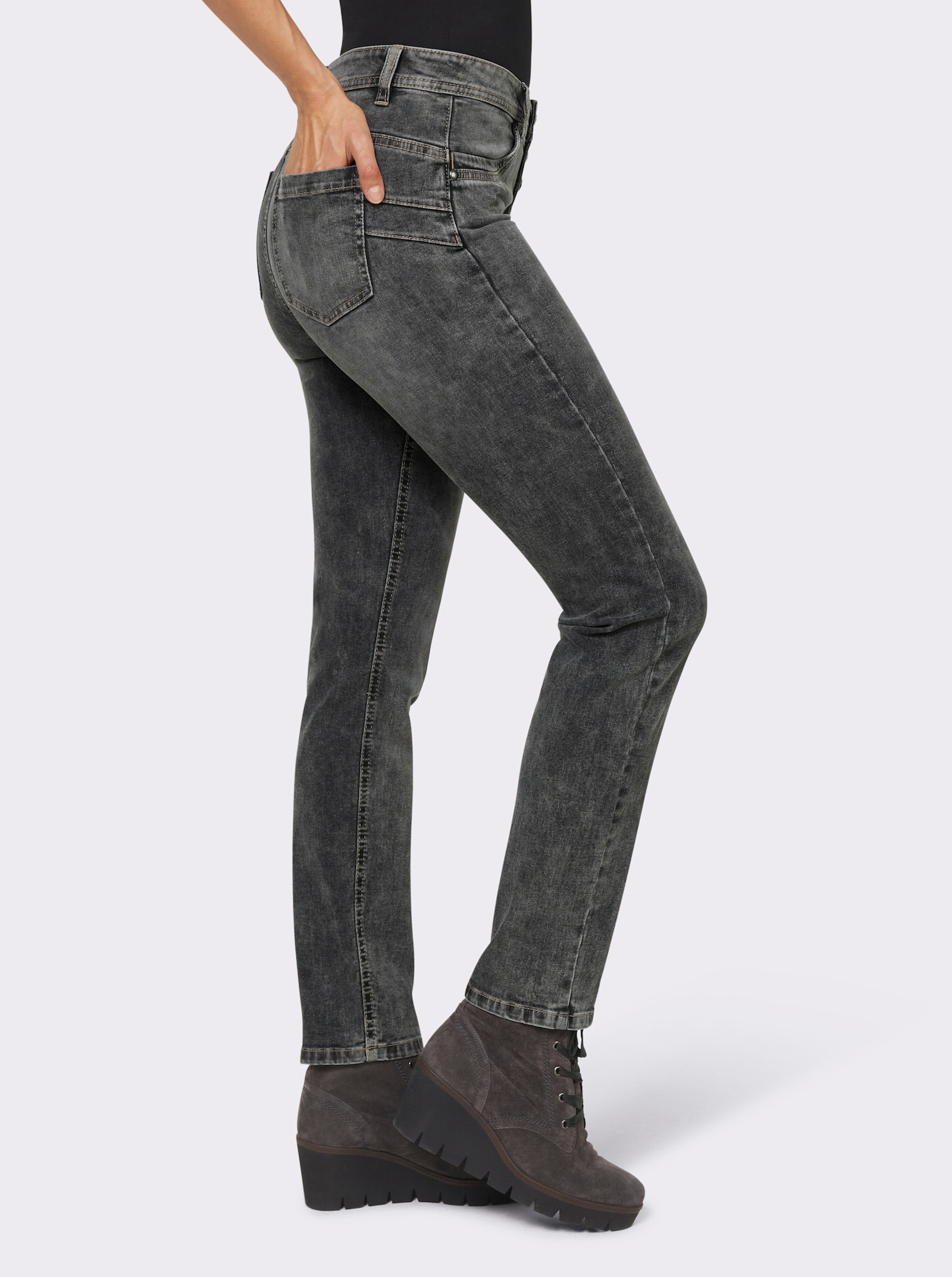heine Skinny jeans met push-up-effect - grey-denim