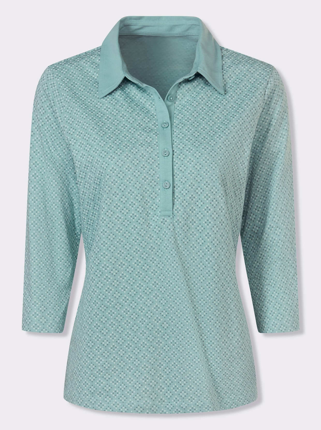 Poloshirt - salbei-zartmint-bedruckt