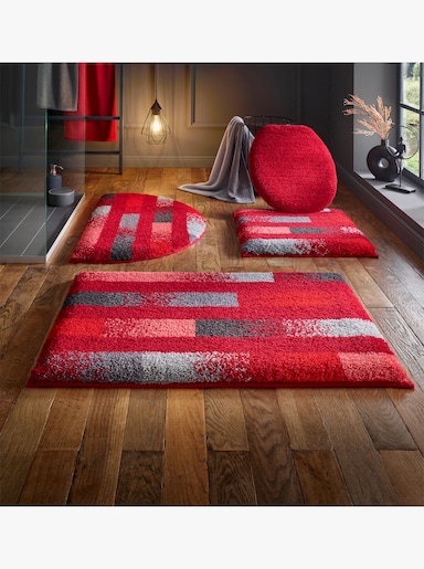 Grund Badematte - rot-grau