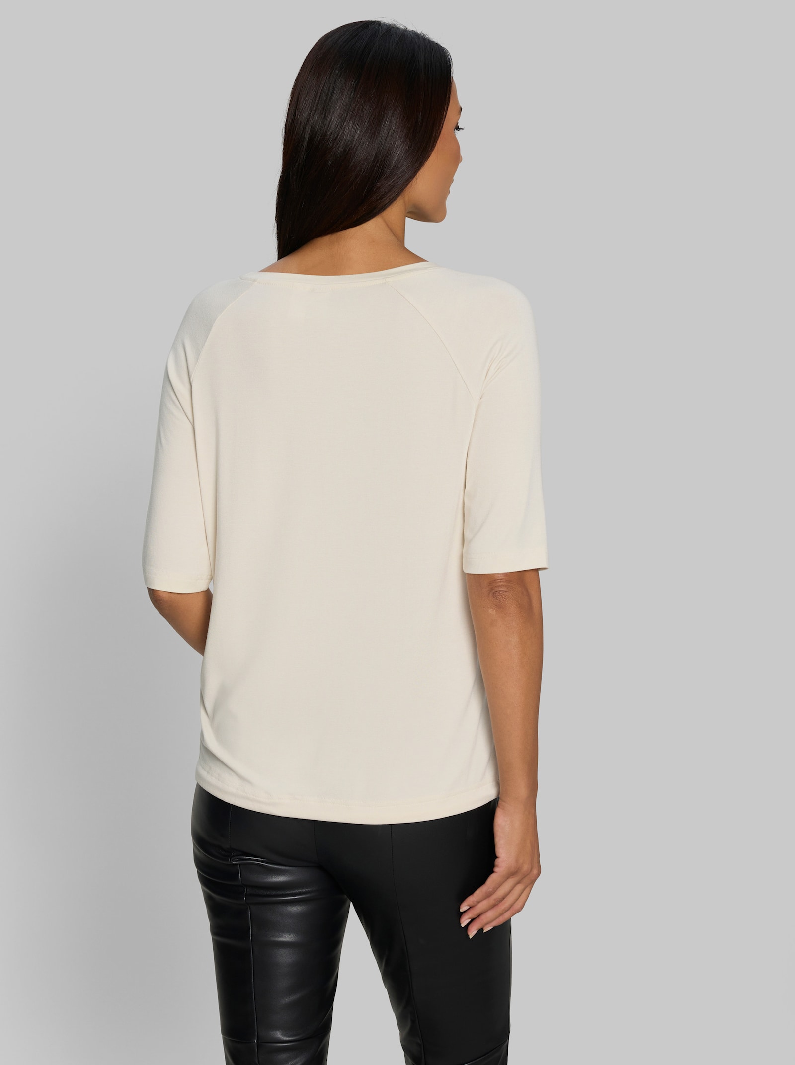 heine Kurzarmshirt mit Tunnelzug und Bindeband - champagner
